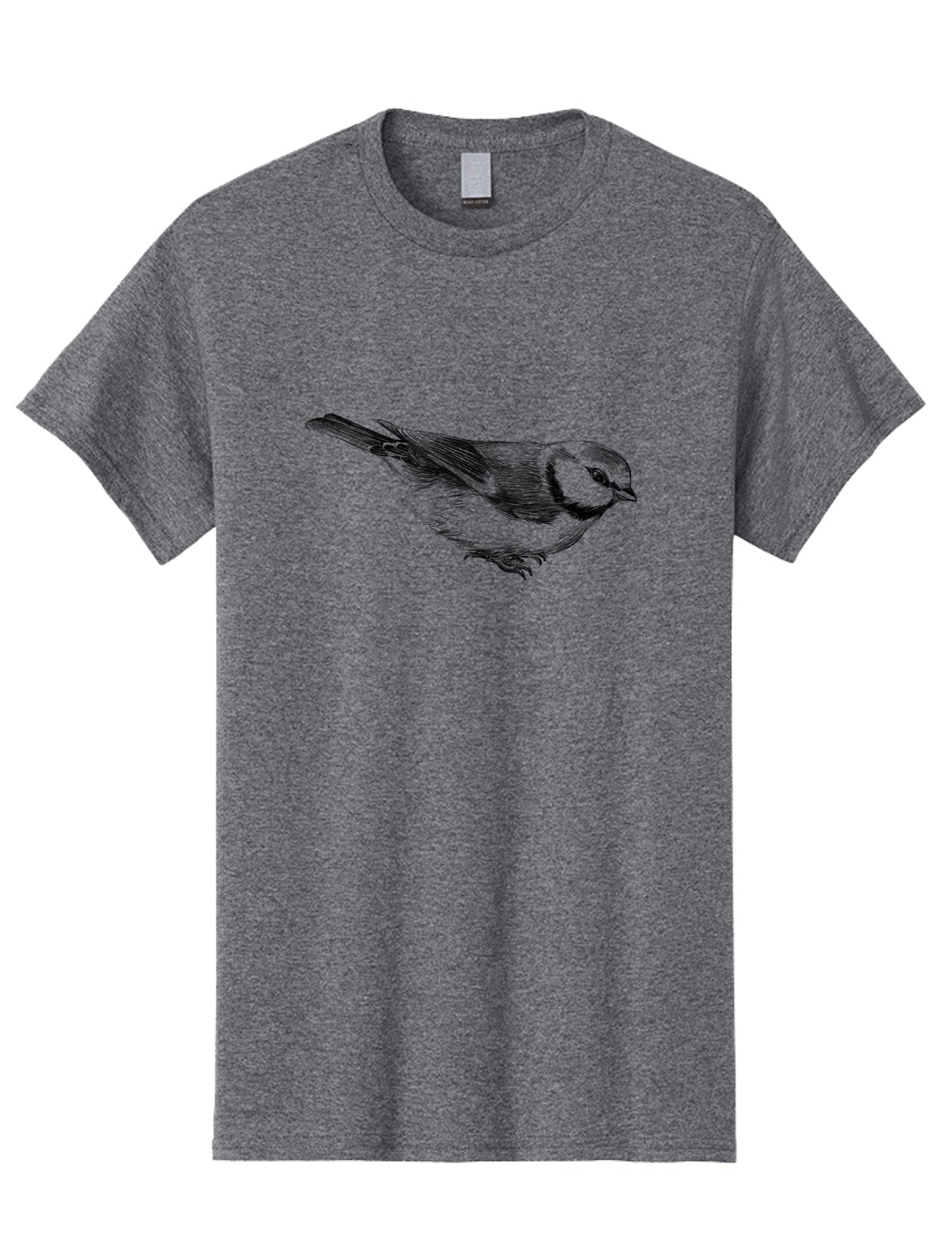 Chickadee Men'S Graphic Tee, 100% Cotton, Comfortable Casual Summer Wear, Machine Washable, Black-Capped Chickadee, Bird Illustration, Sketch Art, Wildlife Artwork, Birdwatching, Nature Lover, Ornithology, Detailed Drawing, Bird Species, Aac255