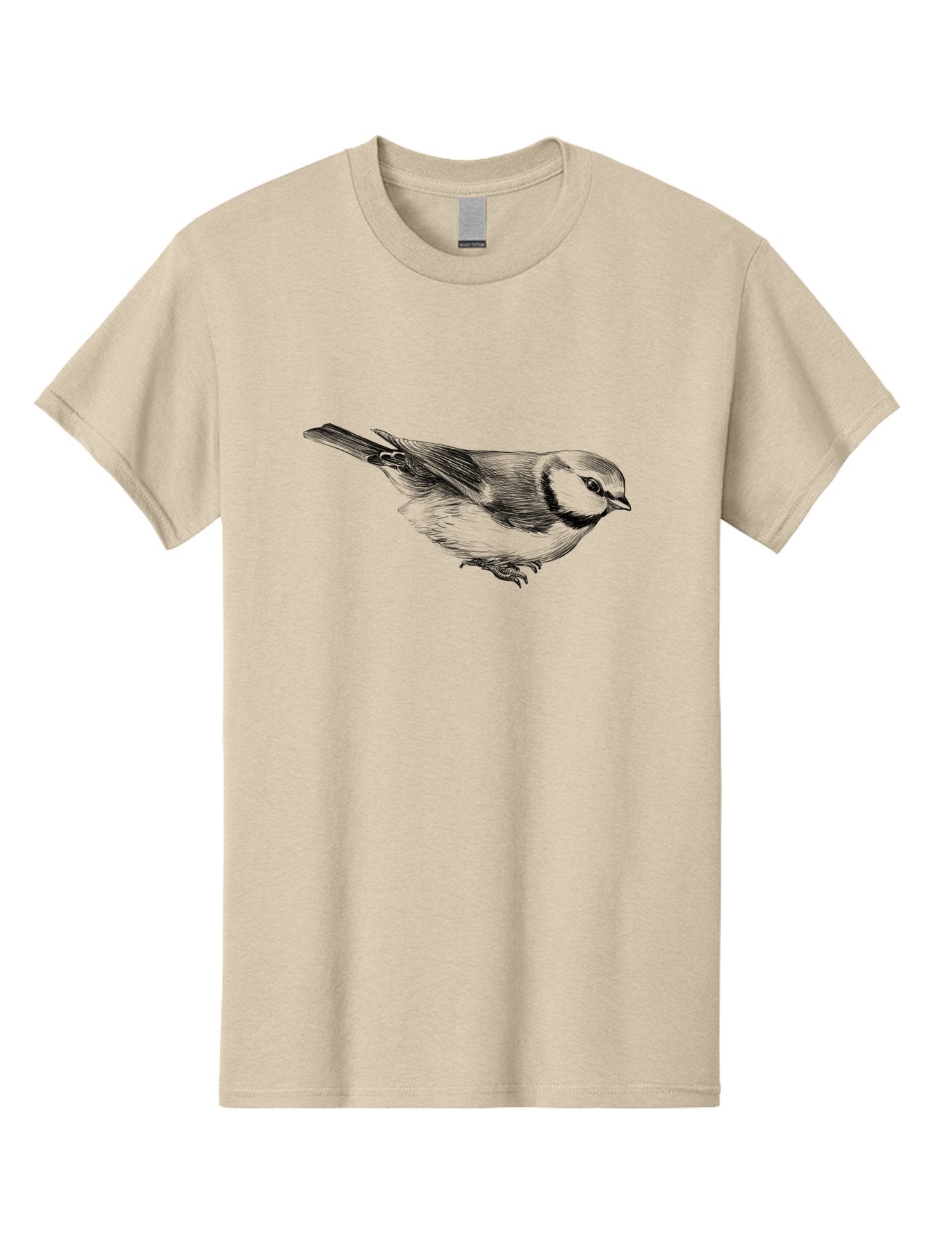 Chickadee Men'S Graphic Tee, 100% Cotton, Comfortable Casual Summer Wear, Machine Washable, Black-Capped Chickadee, Bird Illustration, Sketch Art, Wildlife Artwork, Birdwatching, Nature Lover, Ornithology, Detailed Drawing, Bird Species, Aac255