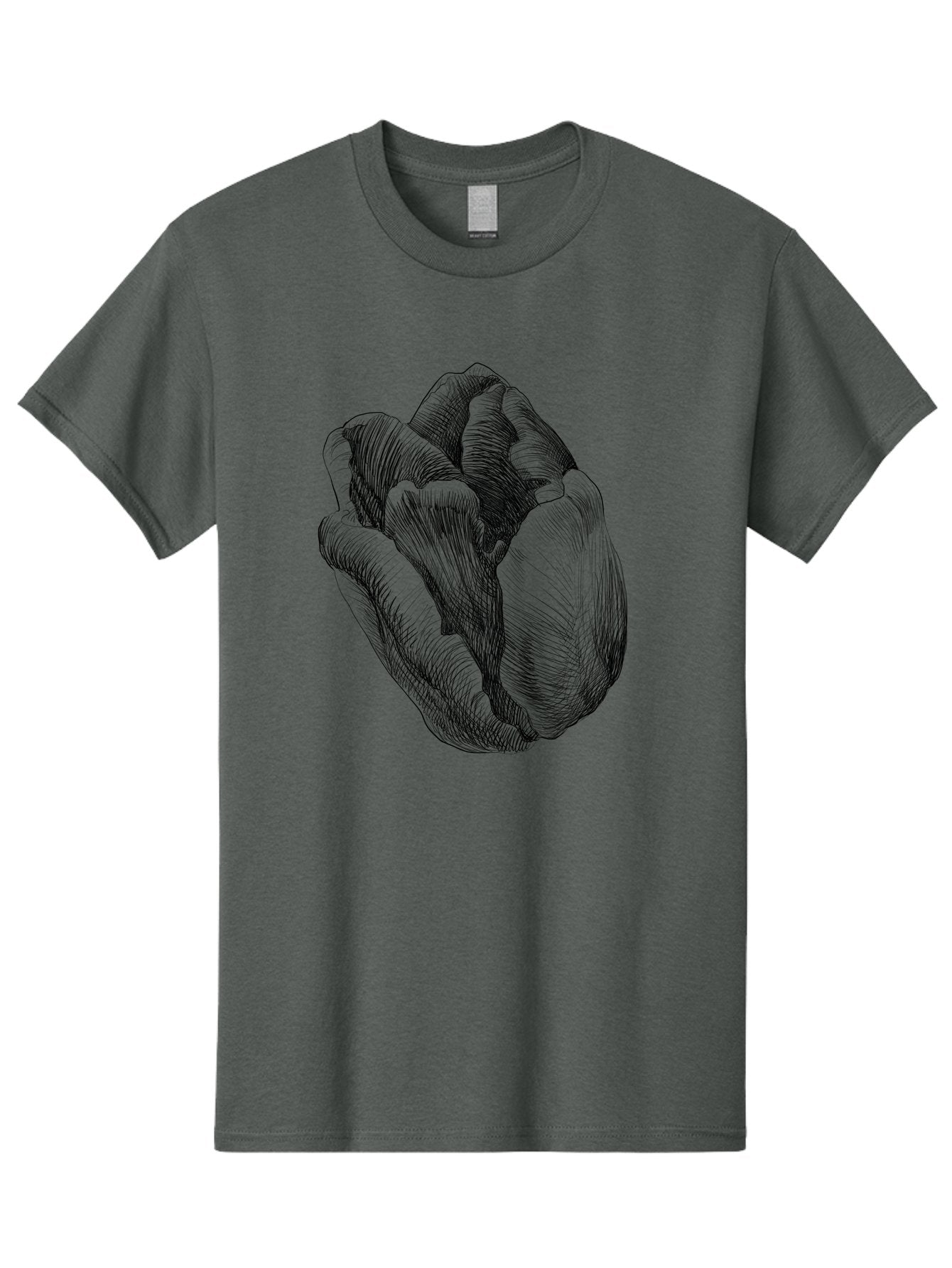 Fist Men'S Graphic Tee, 100% Cotton, Comfortable Casual Summer Wear, Machine Washable, Rosebud, Hand Drawn Illustration, Floral Art, Sketch Style, Elegant Design, Bold Lines, Minimalist Aesthetic, Symbolic Flower Aac256 5