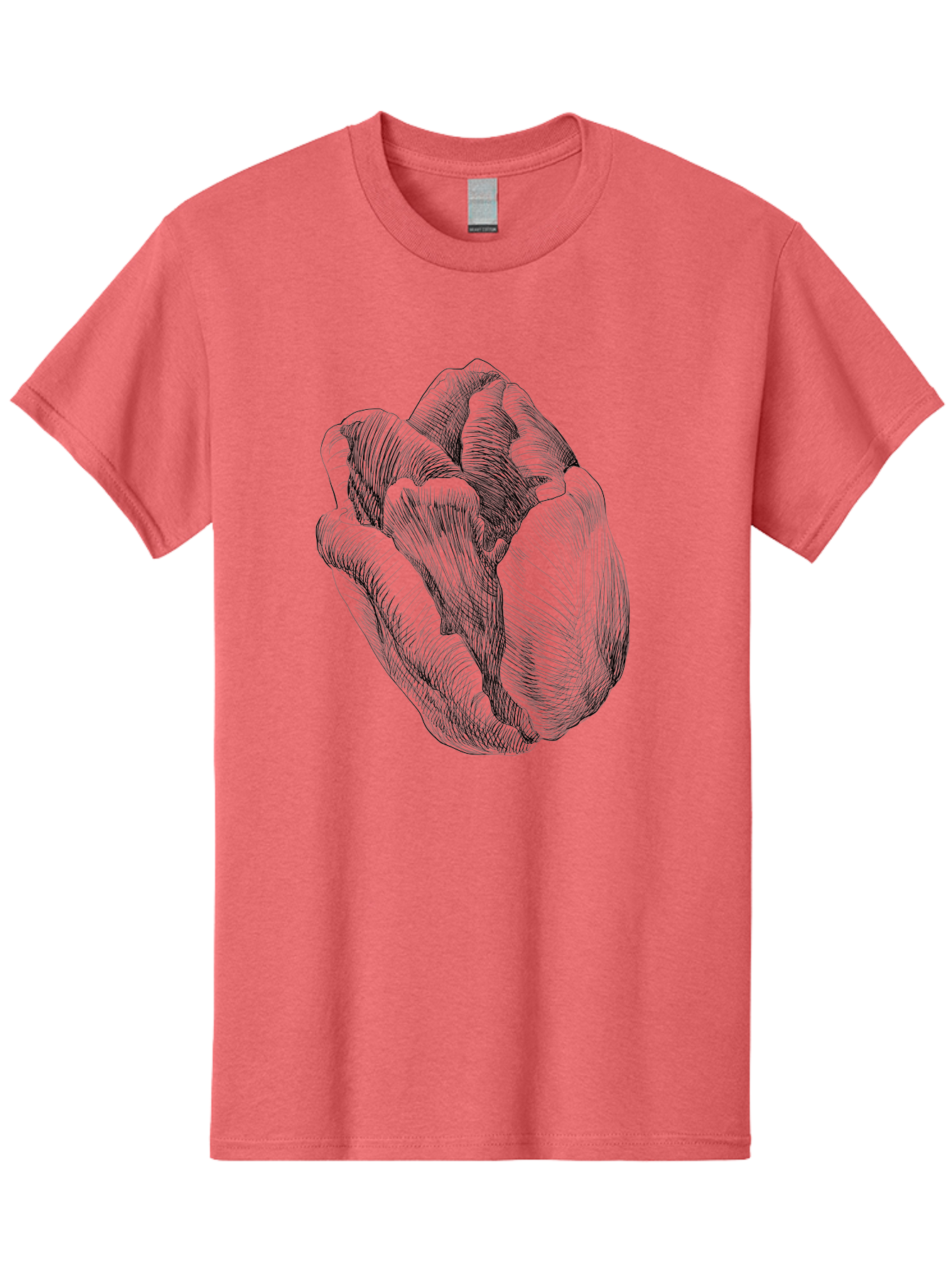 Fist Men'S Graphic Tee, 100% Cotton, Comfortable Casual Summer Wear, Machine Washable, Rosebud, Hand Drawn Illustration, Floral Art, Sketch Style, Elegant Design, Bold Lines, Minimalist Aesthetic, Symbolic Flower Aac256 17