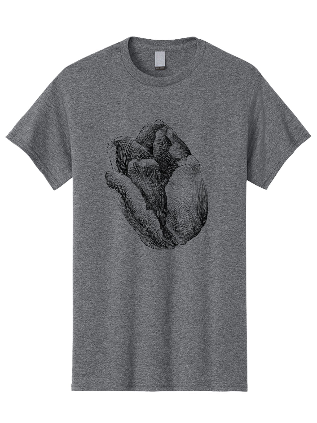 Fist Men'S Graphic Tee, 100% Cotton, Comfortable Casual Summer Wear, Machine Washable, Rosebud, Hand Drawn Illustration, Floral Art, Sketch Style, Elegant Design, Bold Lines, Minimalist Aesthetic, Symbolic Flower Aac256 10