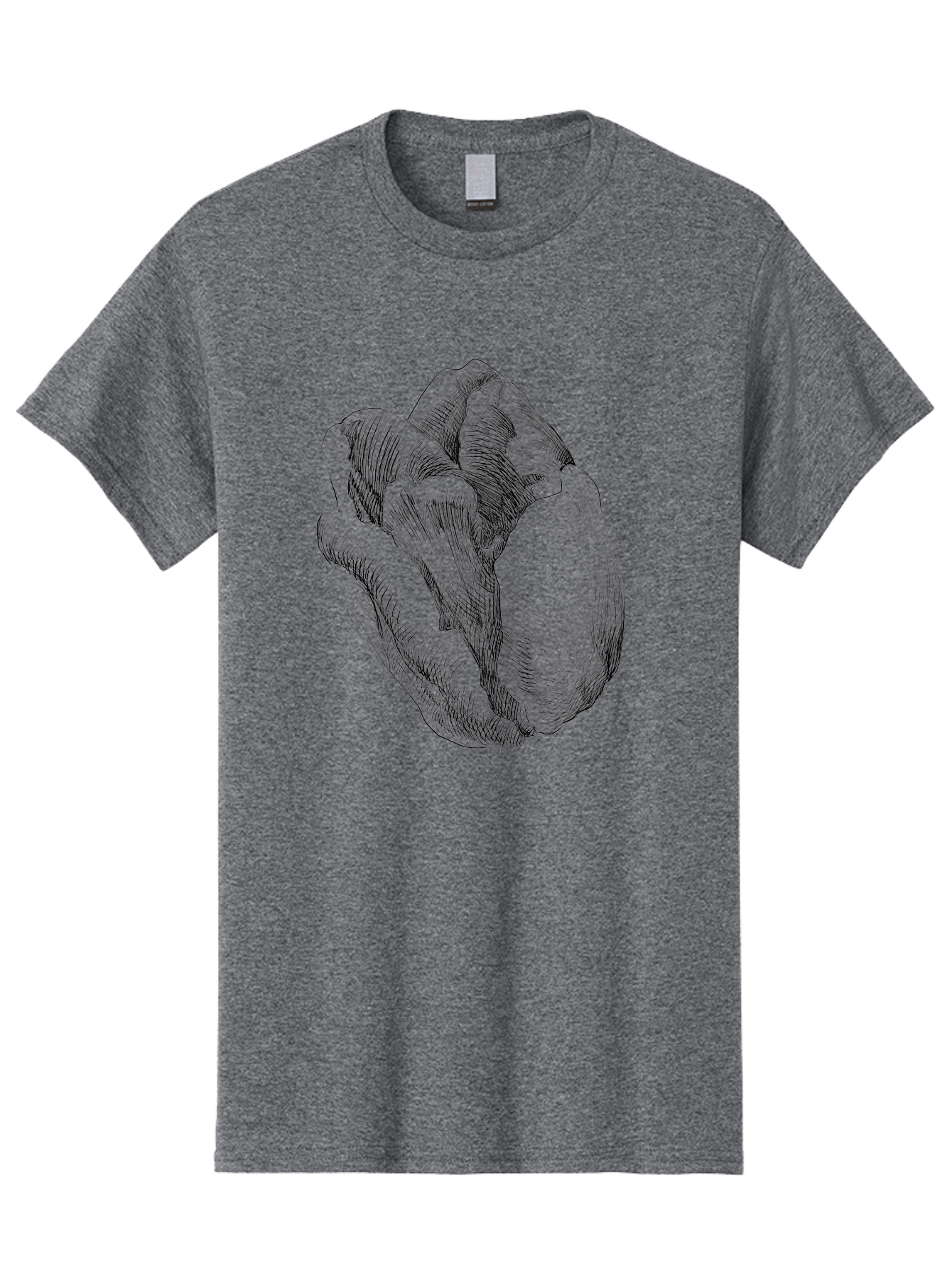 Fist Men'S Graphic Tee, 100% Cotton, Comfortable Casual Summer Wear, Machine Washable, Rosebud, Hand Drawn Illustration, Floral Art, Sketch Style, Elegant Design, Bold Lines, Minimalist Aesthetic, Symbolic Flower Aac256 27