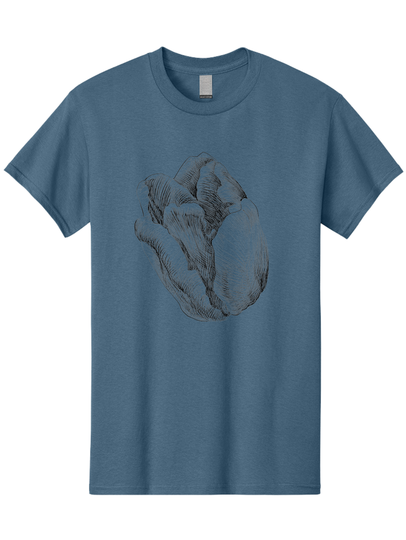 Fist Men'S Graphic Tee, 100% Cotton, Comfortable Casual Summer Wear, Machine Washable, Rosebud, Hand Drawn Illustration, Floral Art, Sketch Style, Elegant Design, Bold Lines, Minimalist Aesthetic, Symbolic Flower Aac256 7