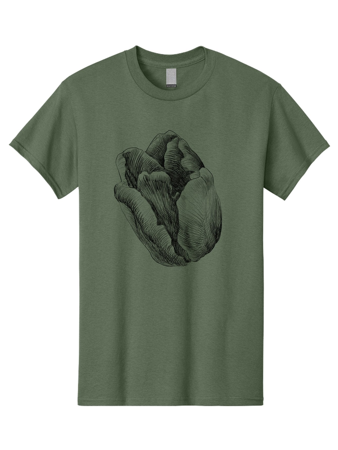 Fist Men'S Graphic Tee, 100% Cotton, Comfortable Casual Summer Wear, Machine Washable, Rosebud, Hand Drawn Illustration, Floral Art, Sketch Style, Elegant Design, Bold Lines, Minimalist Aesthetic, Symbolic Flower Aac256 9