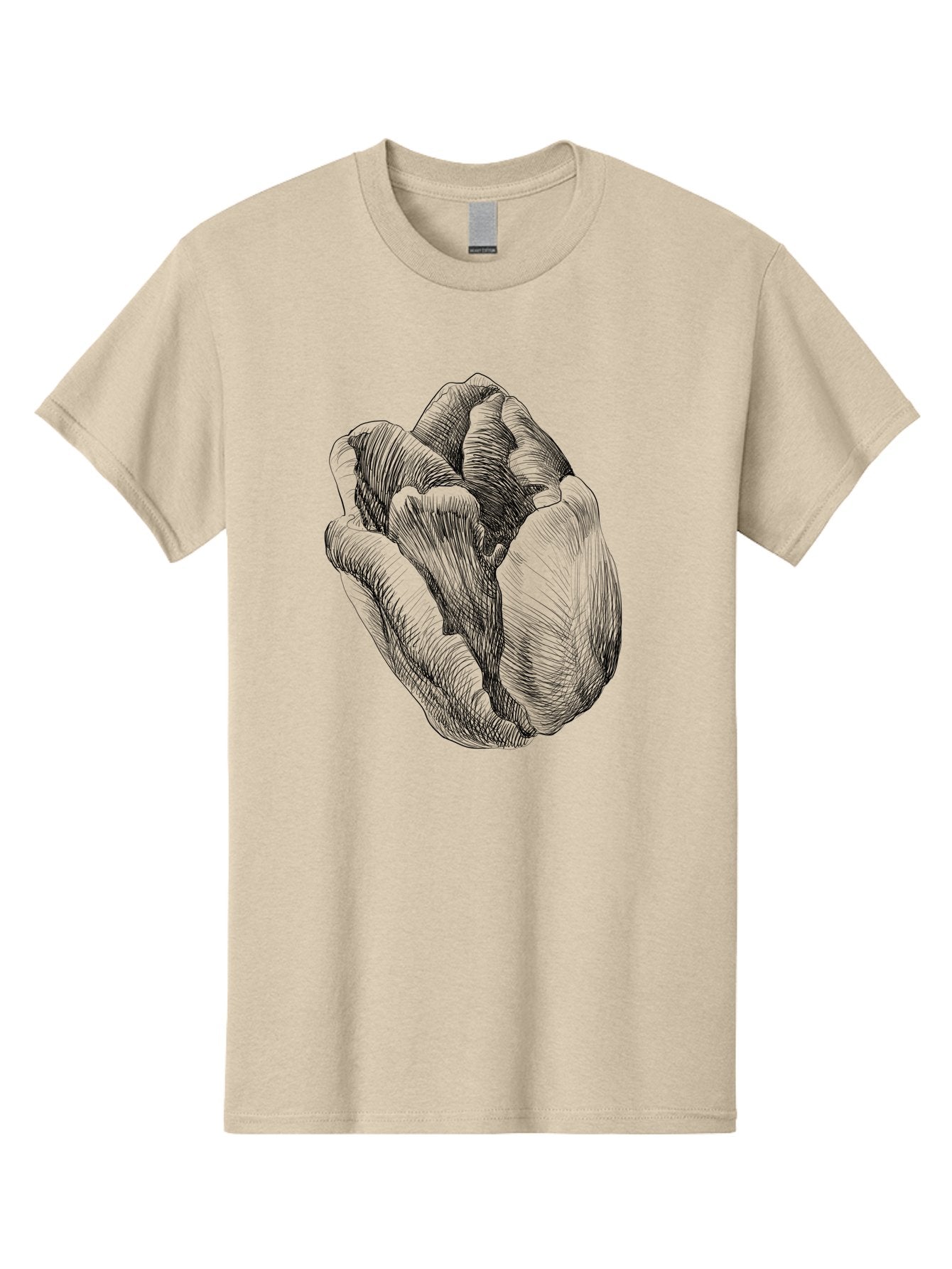 Fist Men'S Graphic Tee, 100% Cotton, Comfortable Casual Summer Wear, Machine Washable, Rosebud, Hand Drawn Illustration, Floral Art, Sketch Style, Elegant Design, Bold Lines, Minimalist Aesthetic, Symbolic Flower Aac256