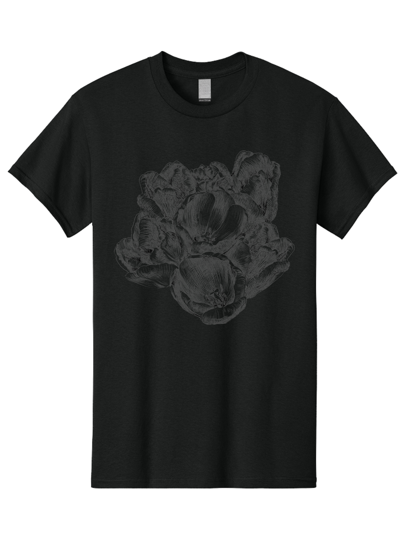 Peony-Flower Men'S Graphic Tee, 100% Cotton, Comfortable Casual Summer Wear, Machine Washable, Detailed Line Drawing, Floral Design, Lush Petals, Botanical Art, Elegant Flowers, Intricate Details, Sketch Style, Flower Illustration Aac261 9
