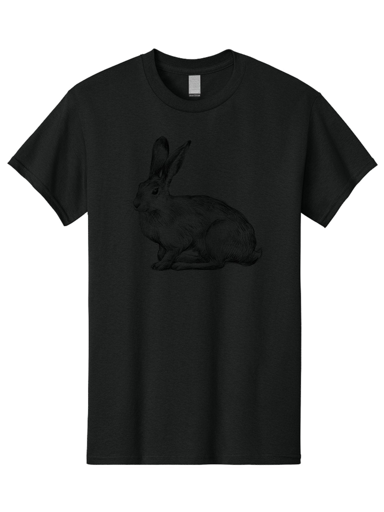Rabbit-1 Men'S Graphic Tee, 100% Cotton, Comfortable Casual Summer Wear, Machine Washable, Detailed Sketch Of A Rabbit, Realistic Illustration, Wildlife Artwork, Intricate Linework, Cute Animal Design, Rabbit Portrait, Artistic Rendering Aac263 5