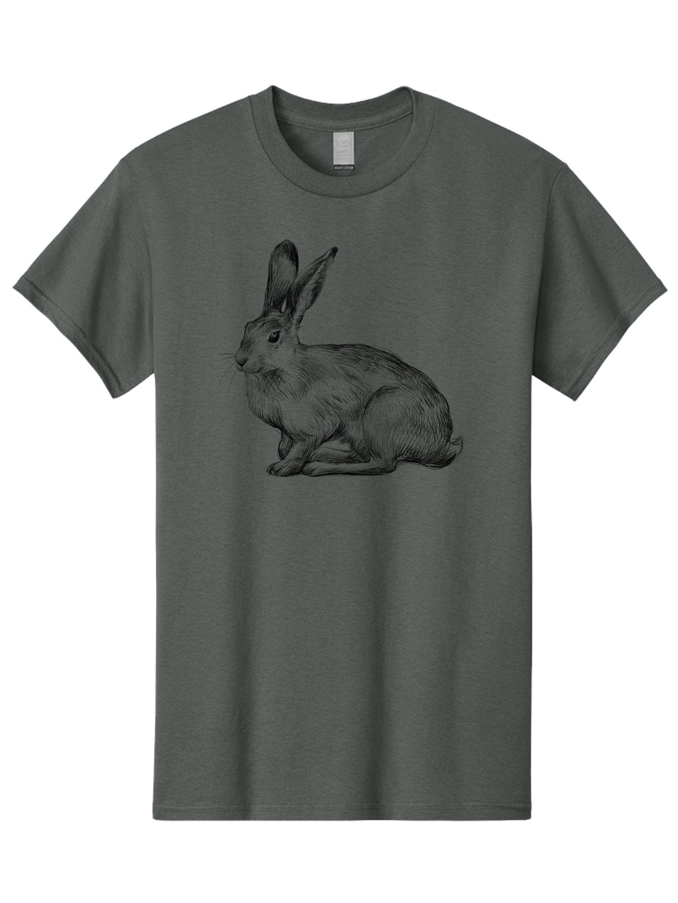 Rabbit-1 Men'S Graphic Tee, 100% Cotton, Comfortable Casual Summer Wear, Machine Washable, Detailed Sketch Of A Rabbit, Realistic Illustration, Wildlife Artwork, Intricate Linework, Cute Animal Design, Rabbit Portrait, Artistic Rendering Aac263 11