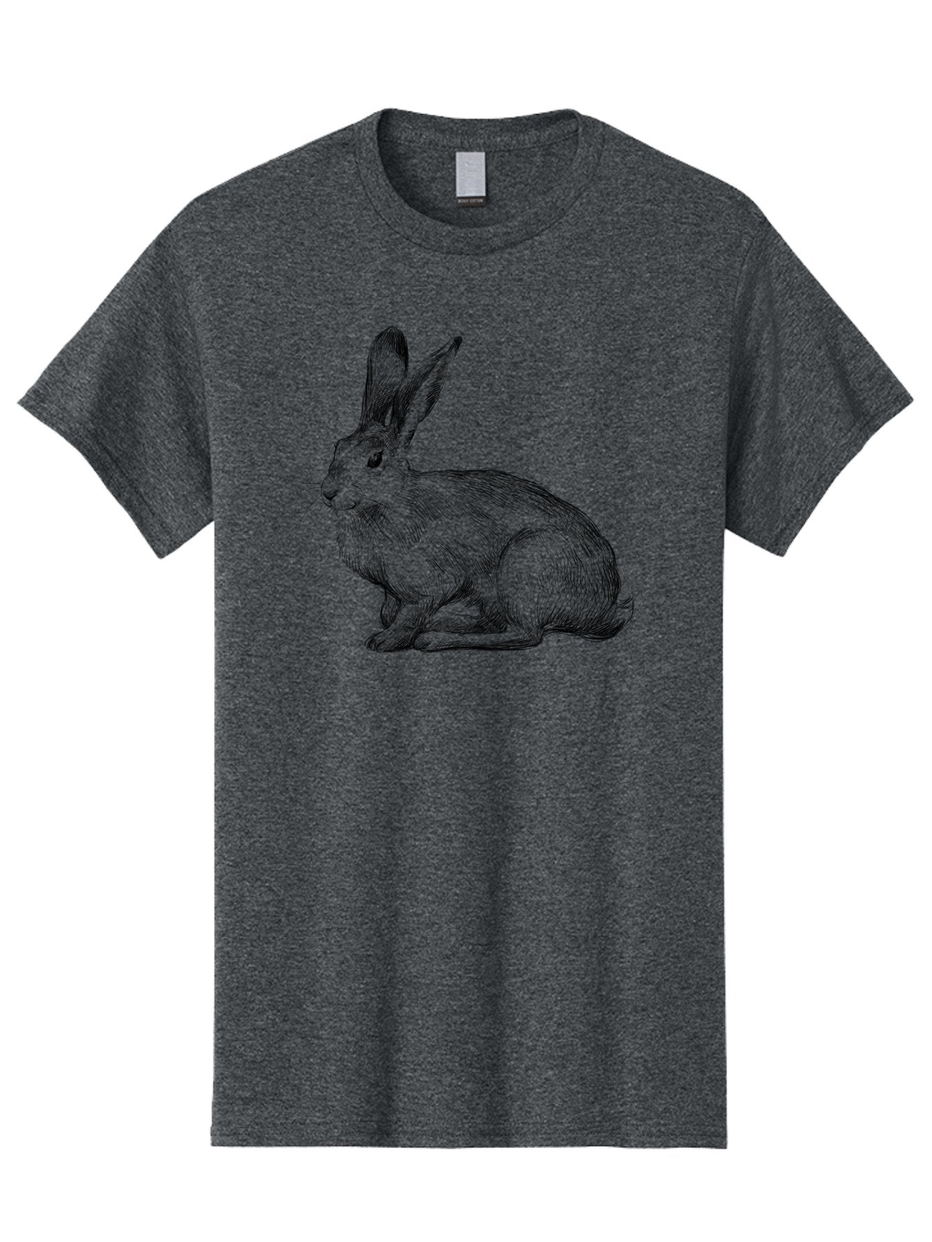 Rabbit-1 Men'S Graphic Tee, 100% Cotton, Comfortable Casual Summer Wear, Machine Washable, Detailed Sketch Of A Rabbit, Realistic Illustration, Wildlife Artwork, Intricate Linework, Cute Animal Design, Rabbit Portrait, Artistic Rendering Aac263 6