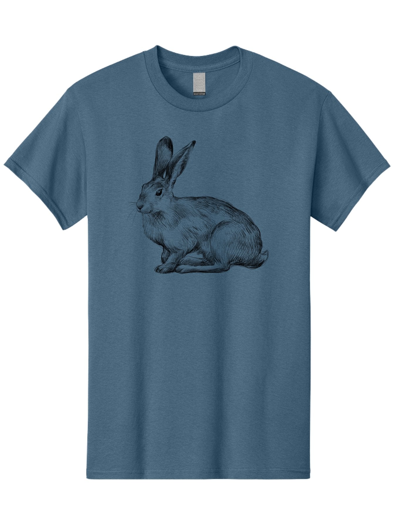 Rabbit-1 Men'S Graphic Tee, 100% Cotton, Comfortable Casual Summer Wear, Machine Washable, Detailed Sketch Of A Rabbit, Realistic Illustration, Wildlife Artwork, Intricate Linework, Cute Animal Design, Rabbit Portrait, Artistic Rendering Aac263 12