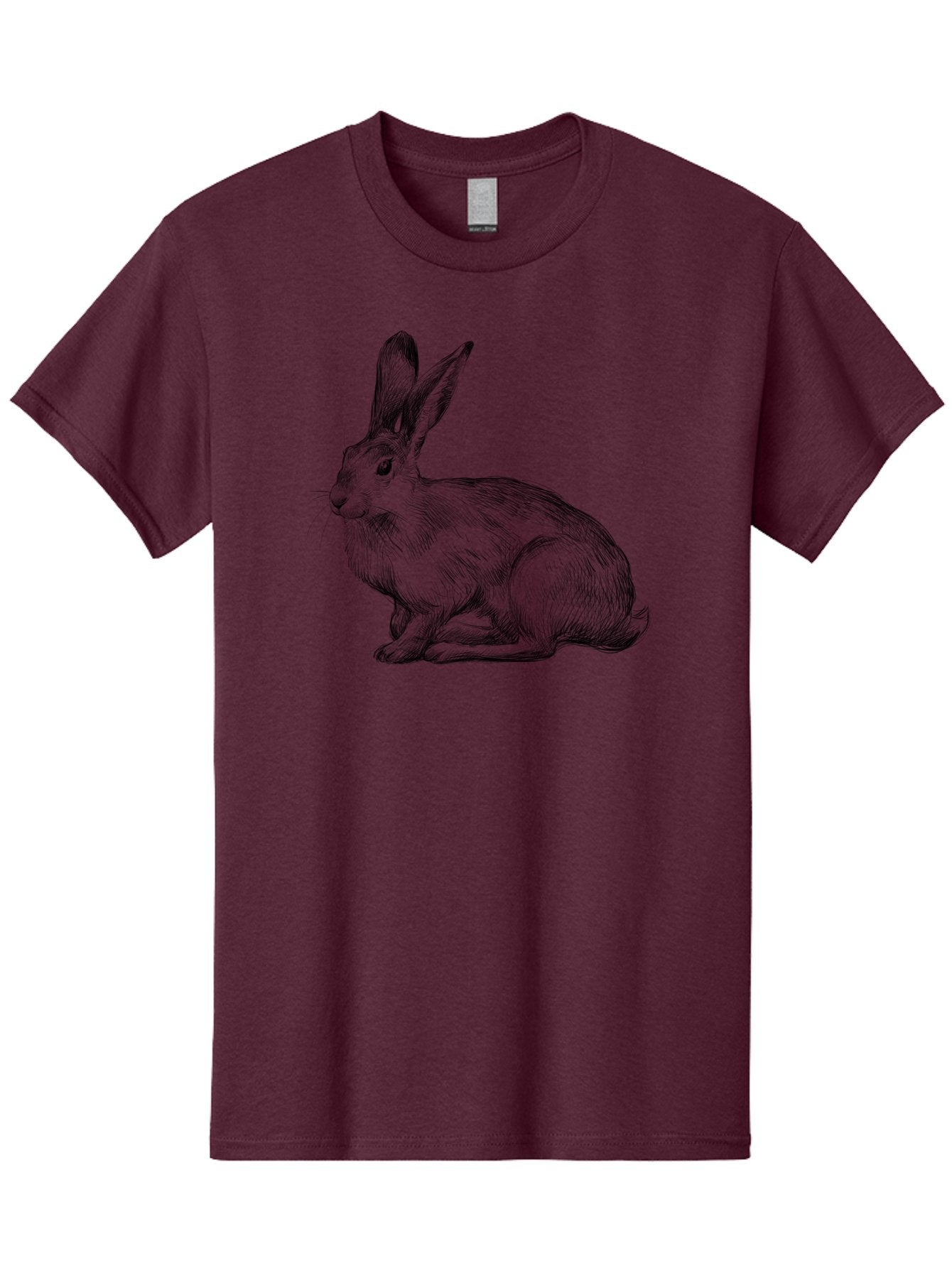 Rabbit-1 Men'S Graphic Tee, 100% Cotton, Comfortable Casual Summer Wear, Machine Washable, Detailed Sketch Of A Rabbit, Realistic Illustration, Wildlife Artwork, Intricate Linework, Cute Animal Design, Rabbit Portrait, Artistic Rendering Aac263 9