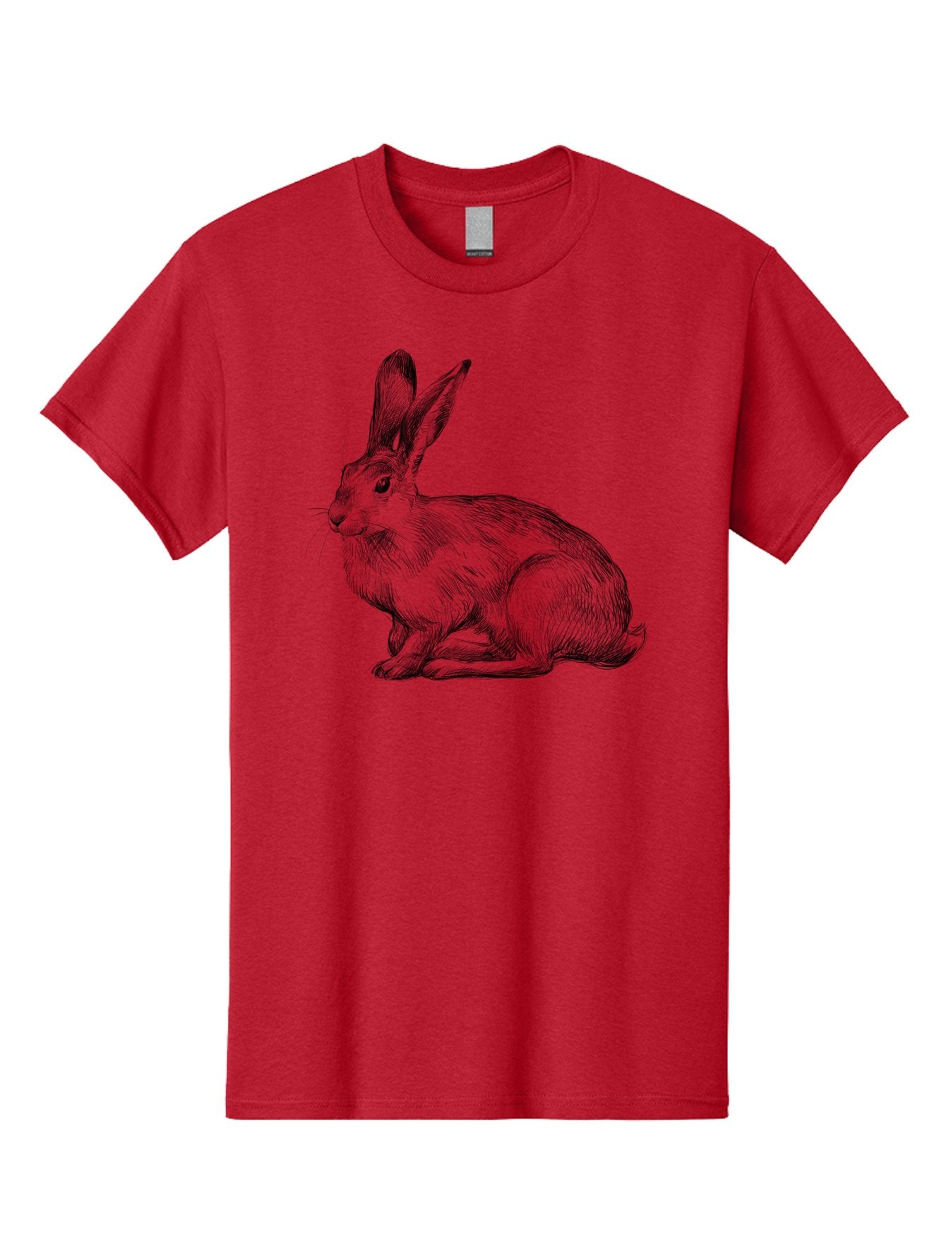 Rabbit-1 Men'S Graphic Tee, 100% Cotton, Comfortable Casual Summer Wear, Machine Washable, Detailed Sketch Of A Rabbit, Realistic Illustration, Wildlife Artwork, Intricate Linework, Cute Animal Design, Rabbit Portrait, Artistic Rendering Aac263 14