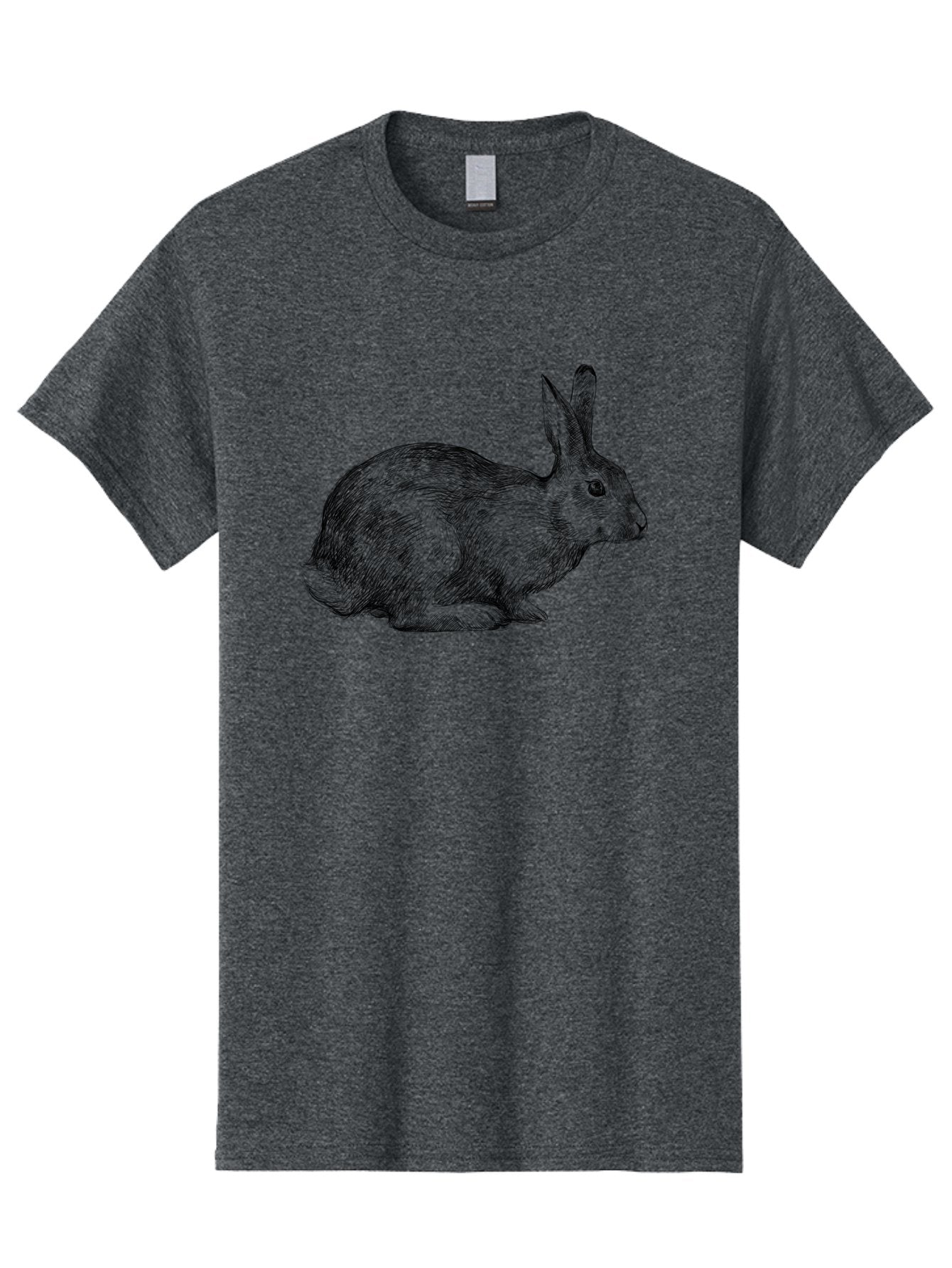 Rabbit-Illustration Men'S Graphic Tee, 100% Cotton, Comfortable Casual Summer Wear, Machine Washable, Detailed Illustration, Rabbit Art, Wildlife Graphics, Nature-Inspired Designs, Furry Creature, Sketch Style, Cute Animal, Whimsical Charm Aac266 5