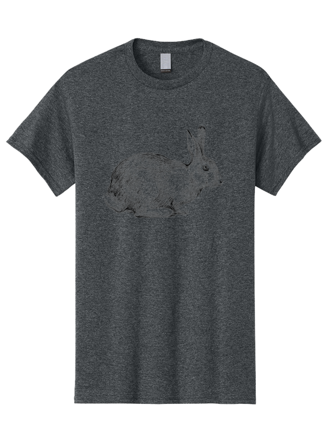 Rabbit-Illustration Men'S Graphic Tee, 100% Cotton, Comfortable Casual Summer Wear, Machine Washable, Detailed Illustration, Rabbit Art, Wildlife Graphics, Nature-Inspired Designs, Furry Creature, Sketch Style, Cute Animal, Whimsical Charm Aac266 15