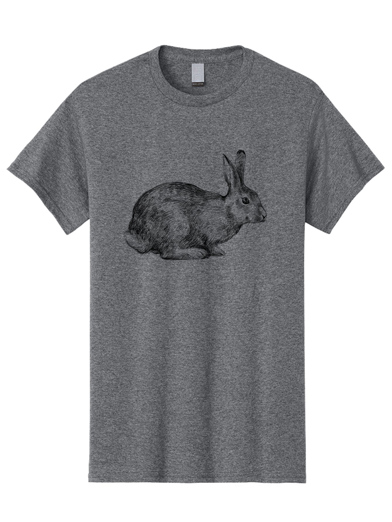 Rabbit-Illustration Men'S Graphic Tee, 100% Cotton, Comfortable Casual Summer Wear, Machine Washable, Detailed Illustration, Rabbit Art, Wildlife Graphics, Nature-Inspired Designs, Furry Creature, Sketch Style, Cute Animal, Whimsical Charm Aac266 7