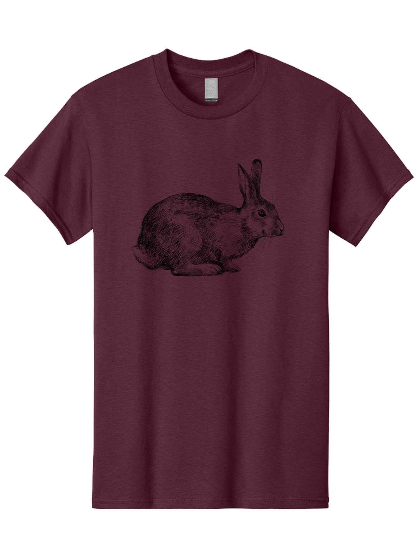 Rabbit-Illustration Men'S Graphic Tee, 100% Cotton, Comfortable Casual Summer Wear, Machine Washable, Detailed Illustration, Rabbit Art, Wildlife Graphics, Nature-Inspired Designs, Furry Creature, Sketch Style, Cute Animal, Whimsical Charm Aac266 15
