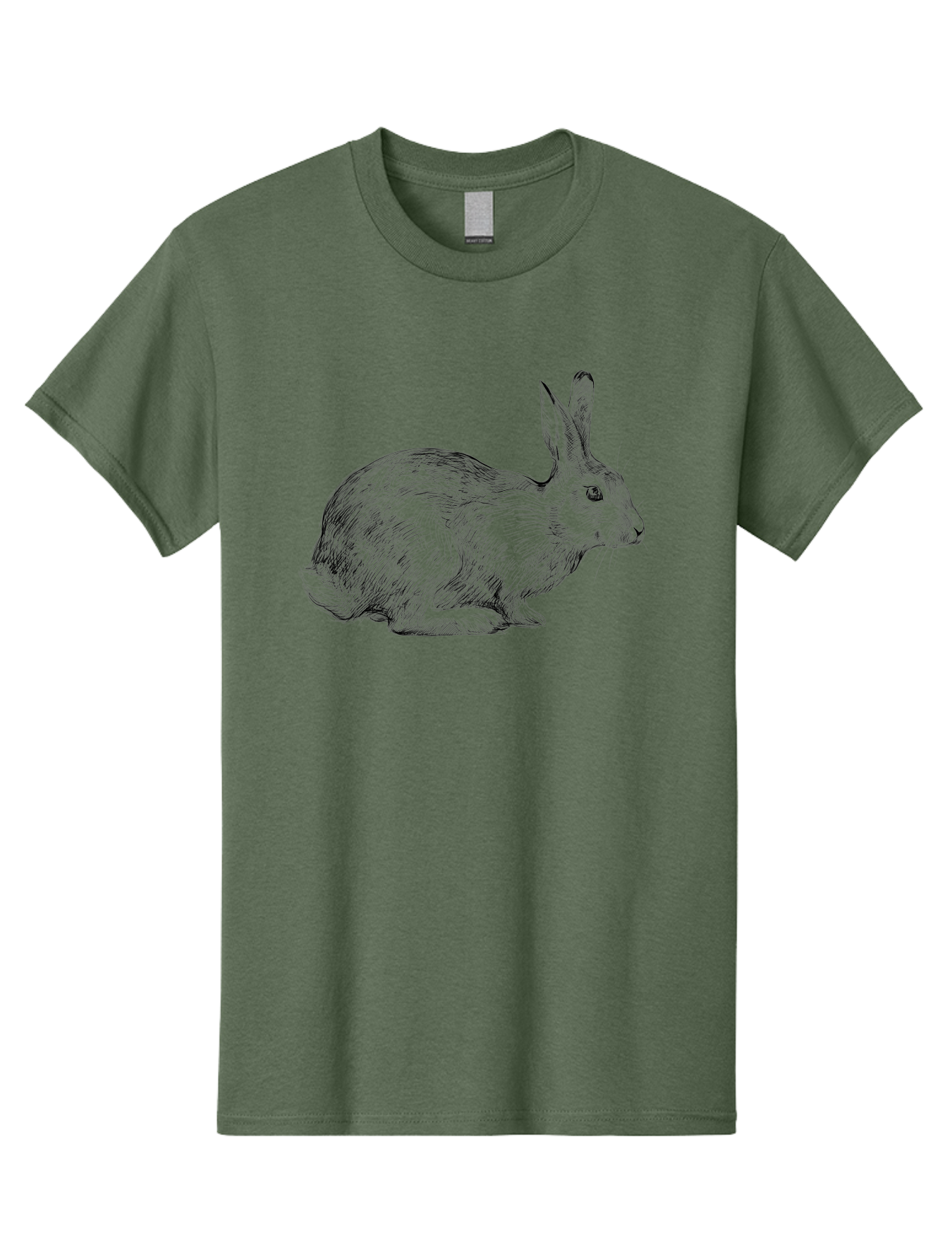 Rabbit-Illustration Men'S Graphic Tee, 100% Cotton, Comfortable Casual Summer Wear, Machine Washable, Detailed Illustration, Rabbit Art, Wildlife Graphics, Nature-Inspired Designs, Furry Creature, Sketch Style, Cute Animal, Whimsical Charm Aac266 19