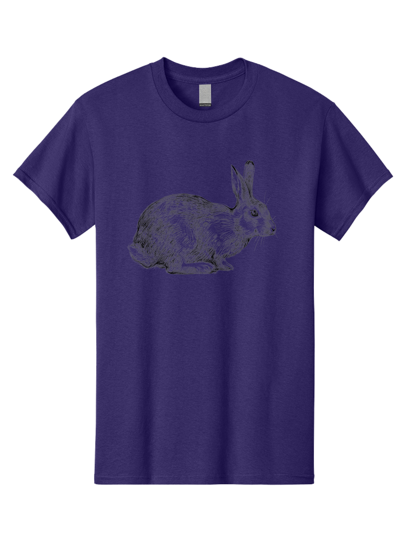 Rabbit-Illustration Men'S Graphic Tee, 100% Cotton, Comfortable Casual Summer Wear, Machine Washable, Detailed Illustration, Rabbit Art, Wildlife Graphics, Nature-Inspired Designs, Furry Creature, Sketch Style, Cute Animal, Whimsical Charm Aac266 3