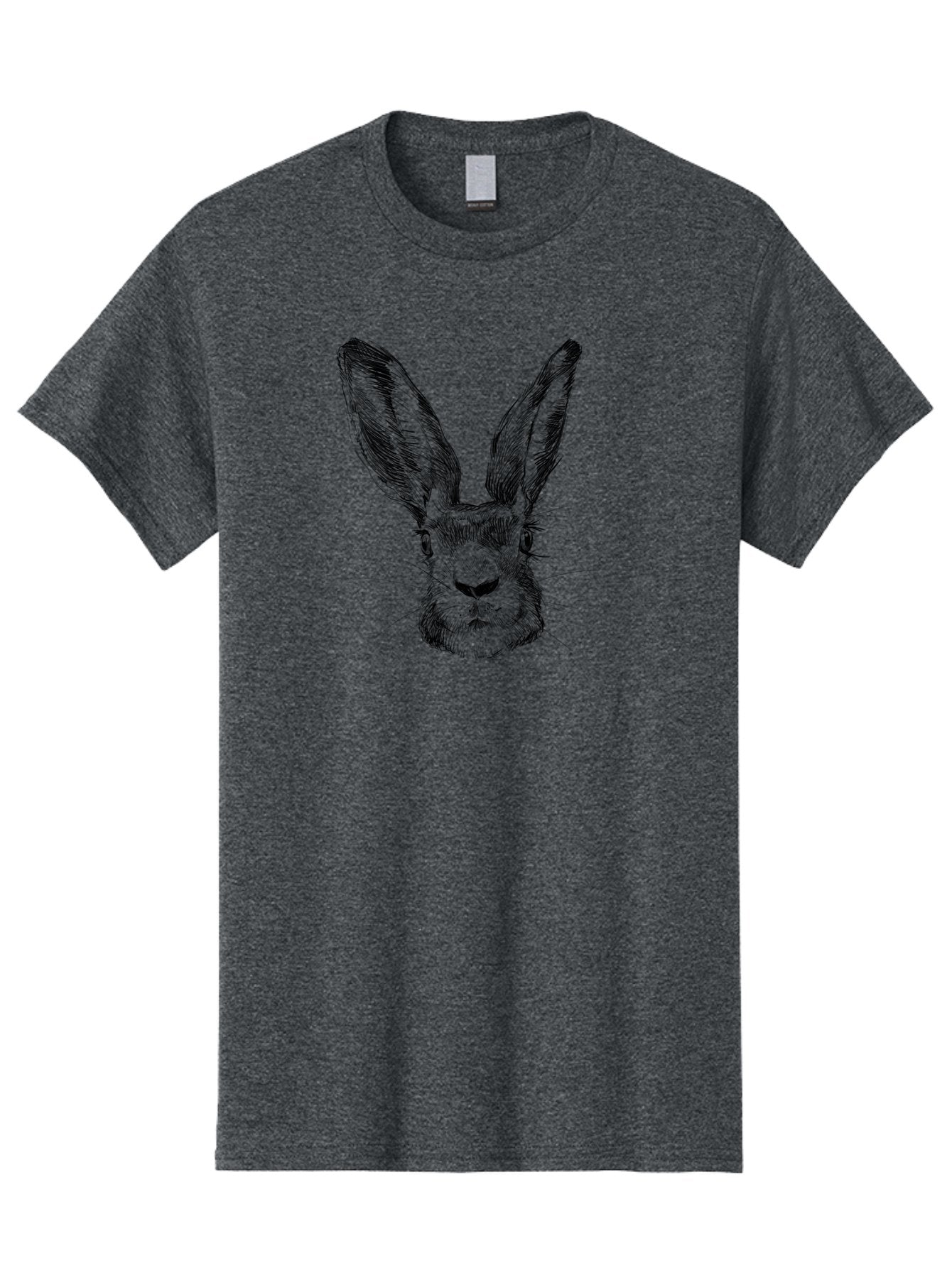 Rabbit-Sketch Men'S Graphic Tee, 100% Cotton, Comfortable Casual Summer Wear, Machine Washable, Rabbit Portrait, Detailed Illustration, Black And White Artwork, Long Ears, Whiskers, Wild Rabbit, Nature-Inspired Design, Sketch Style, Animal Art Aac267 9