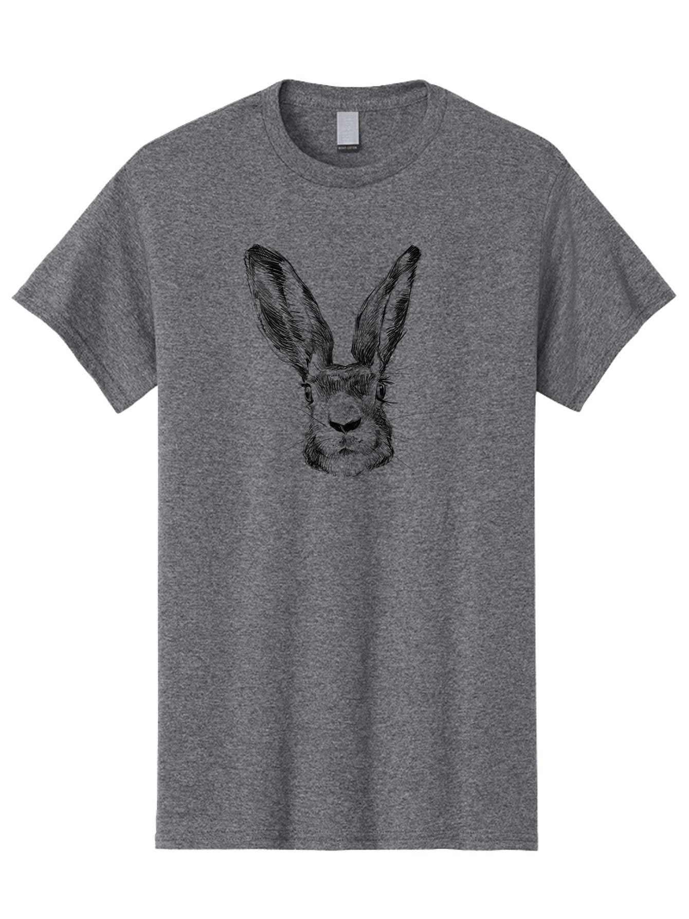 Rabbit-Sketch Men'S Graphic Tee, 100% Cotton, Comfortable Casual Summer Wear, Machine Washable, Rabbit Portrait, Detailed Illustration, Black And White Artwork, Long Ears, Whiskers, Wild Rabbit, Nature-Inspired Design, Sketch Style, Animal Art Aac267 13