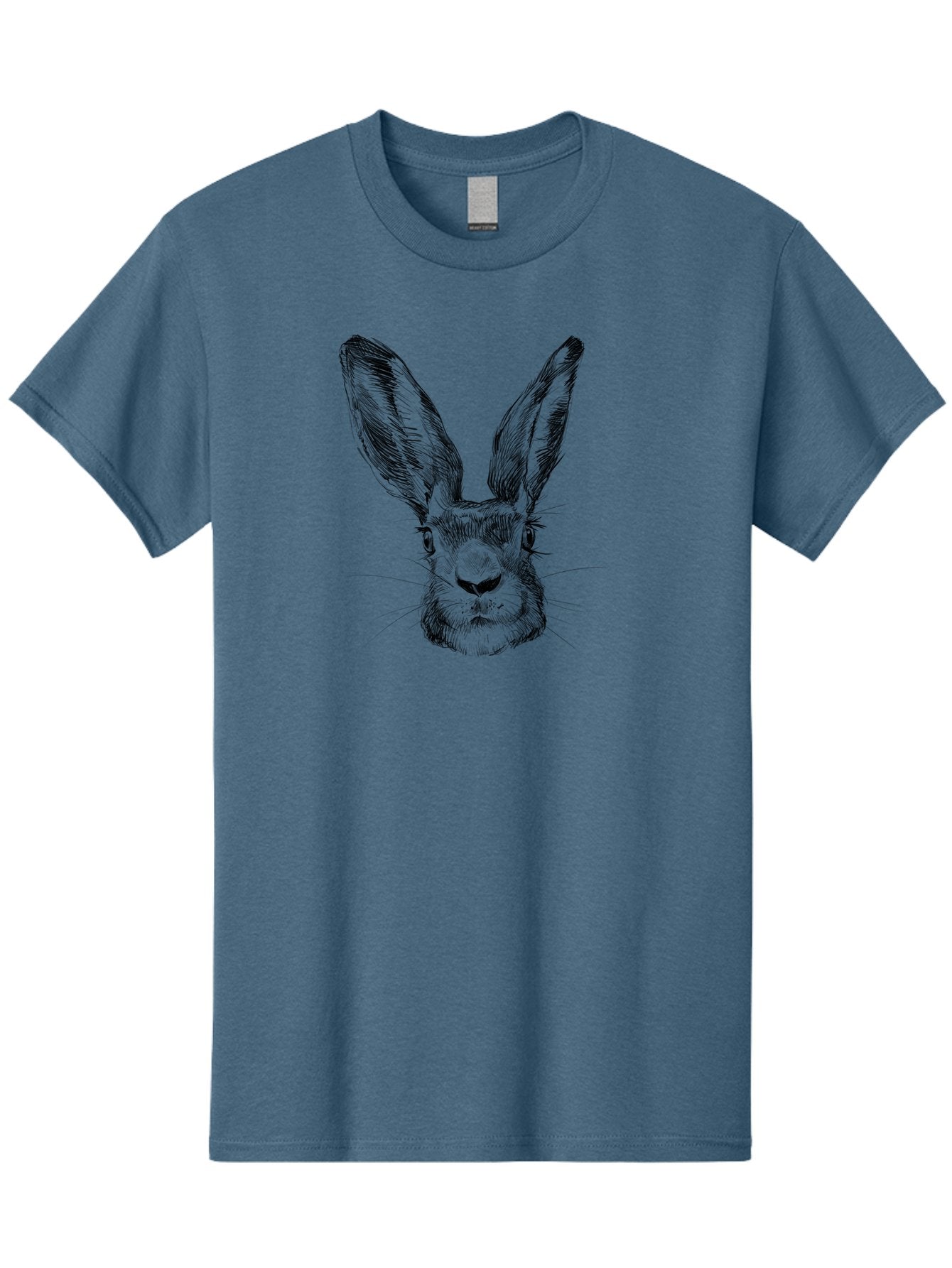 Rabbit-Sketch Men'S Graphic Tee, 100% Cotton, Comfortable Casual Summer Wear, Machine Washable, Rabbit Portrait, Detailed Illustration, Black And White Artwork, Long Ears, Whiskers, Wild Rabbit, Nature-Inspired Design, Sketch Style, Animal Art Aac267 10