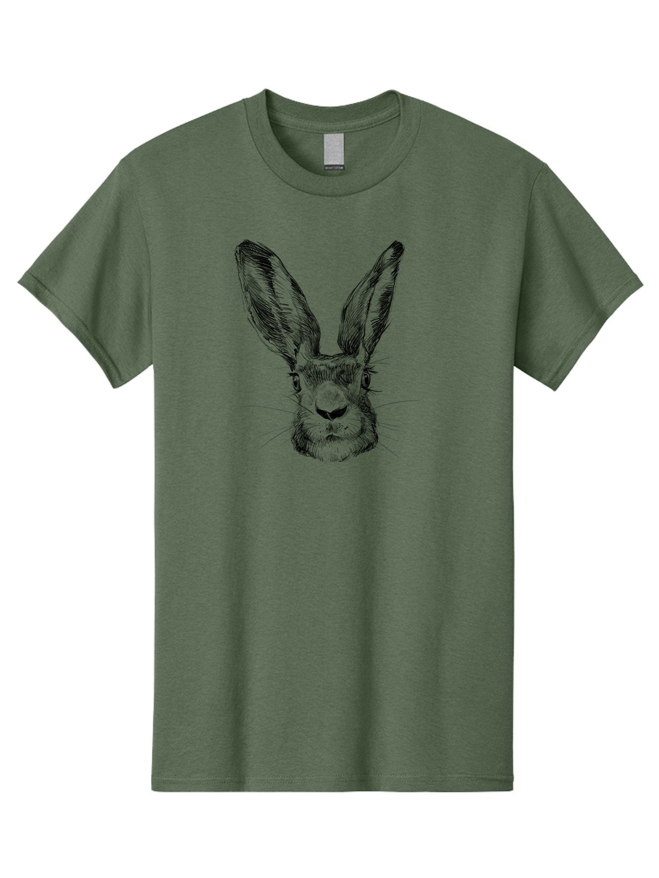 Rabbit-Sketch Men'S Graphic Tee, 100% Cotton, Comfortable Casual Summer Wear, Machine Washable, Rabbit Portrait, Detailed Illustration, Black And White Artwork, Long Ears, Whiskers, Wild Rabbit, Nature-Inspired Design, Sketch Style, Animal Art Aac267 7