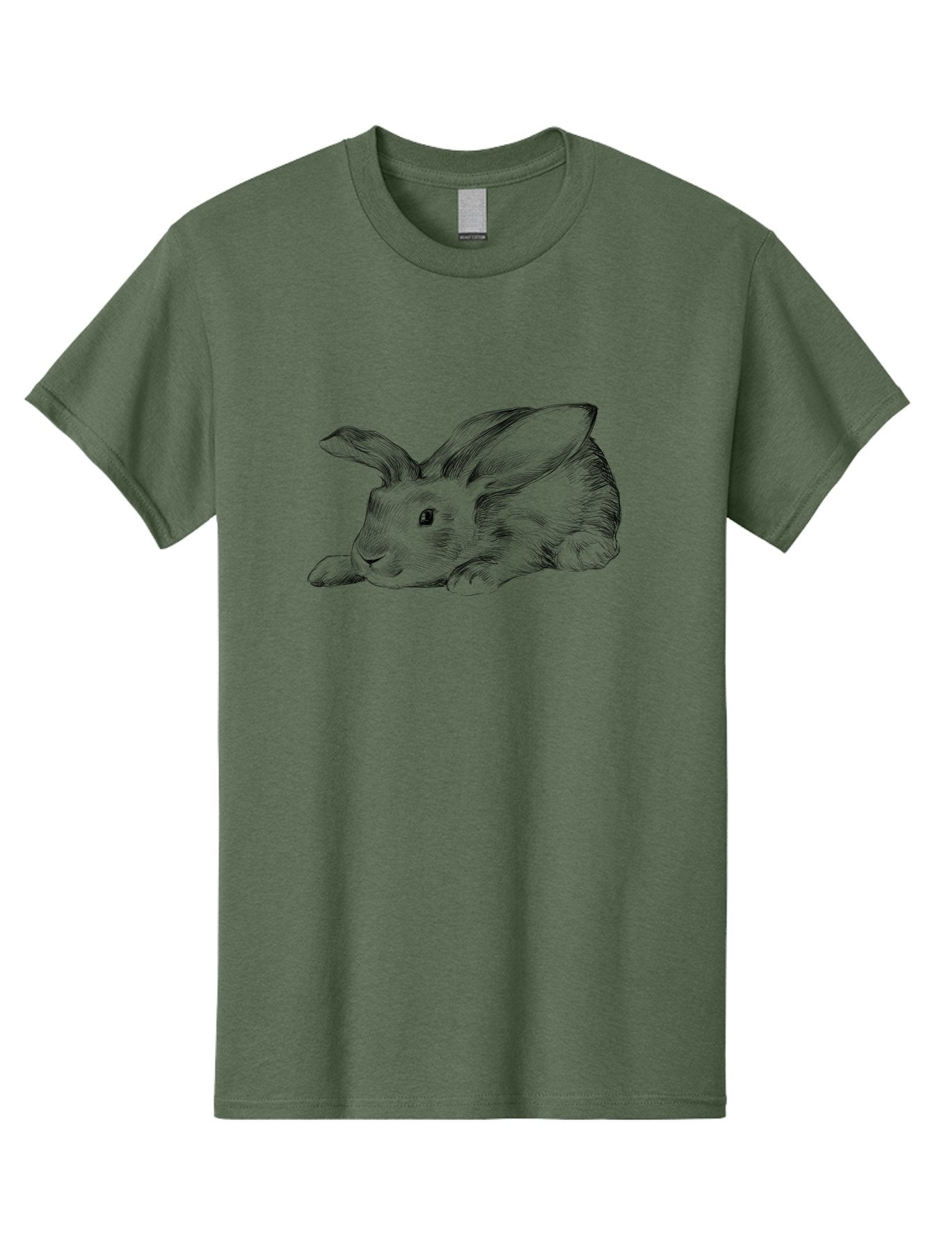 Rabbit Men'S Graphic Tee, 100% Cotton, Comfortable Casual Summer Wear, Machine Washable, Pen And Ink Drawing Of A Resting Rabbit, Cute Rabbit, Rabbit, Bunny, Whiskers, Furry, Rabbit Ears, Pet, Soft Fur, Adorable, Sketch Aac271 12