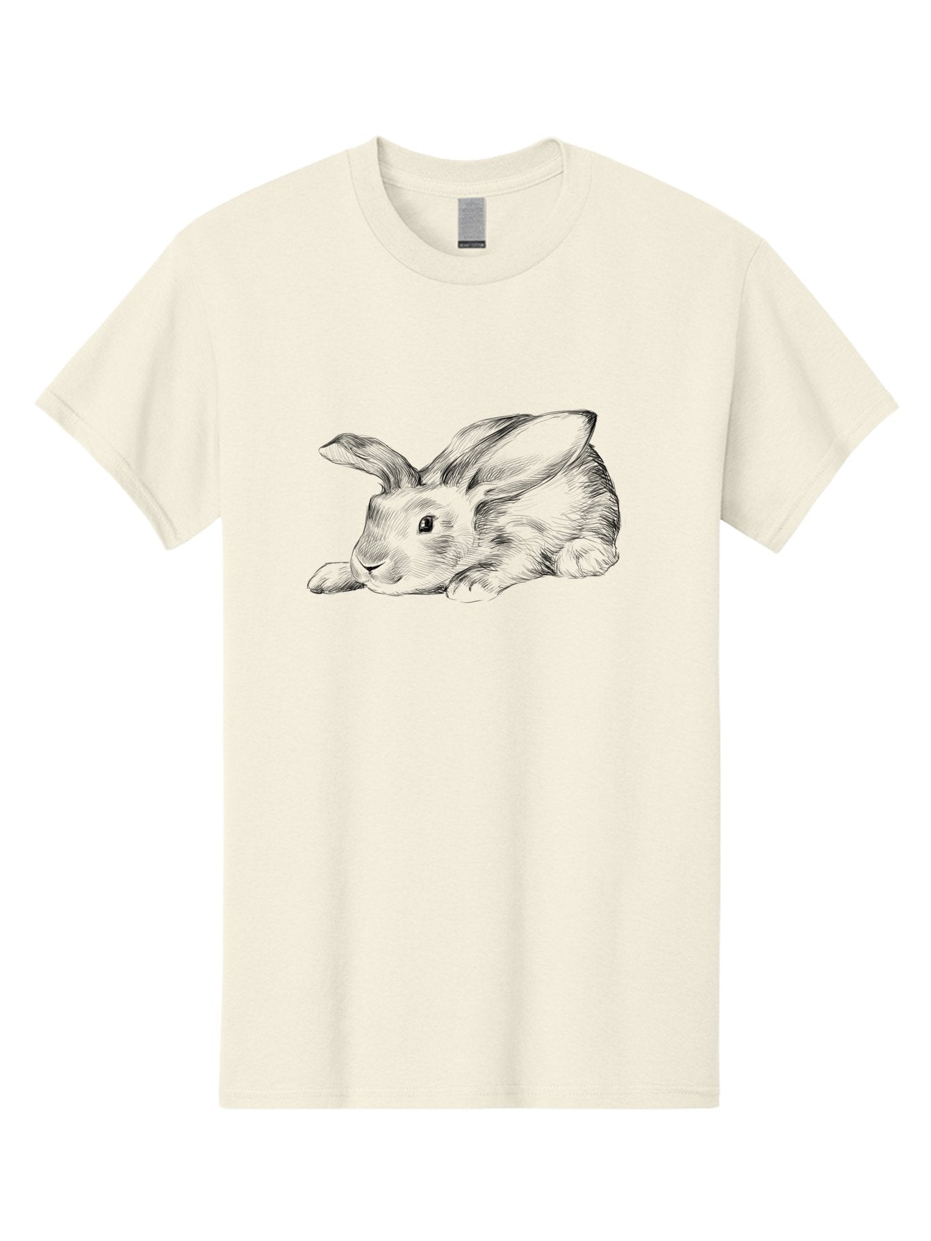 Rabbit Men'S Graphic Tee, 100% Cotton, Comfortable Casual Summer Wear, Machine Washable, Pen And Ink Drawing Of A Resting Rabbit, Cute Rabbit, Rabbit, Bunny, Whiskers, Furry, Rabbit Ears, Pet, Soft Fur, Adorable, Sketch Aac271 6