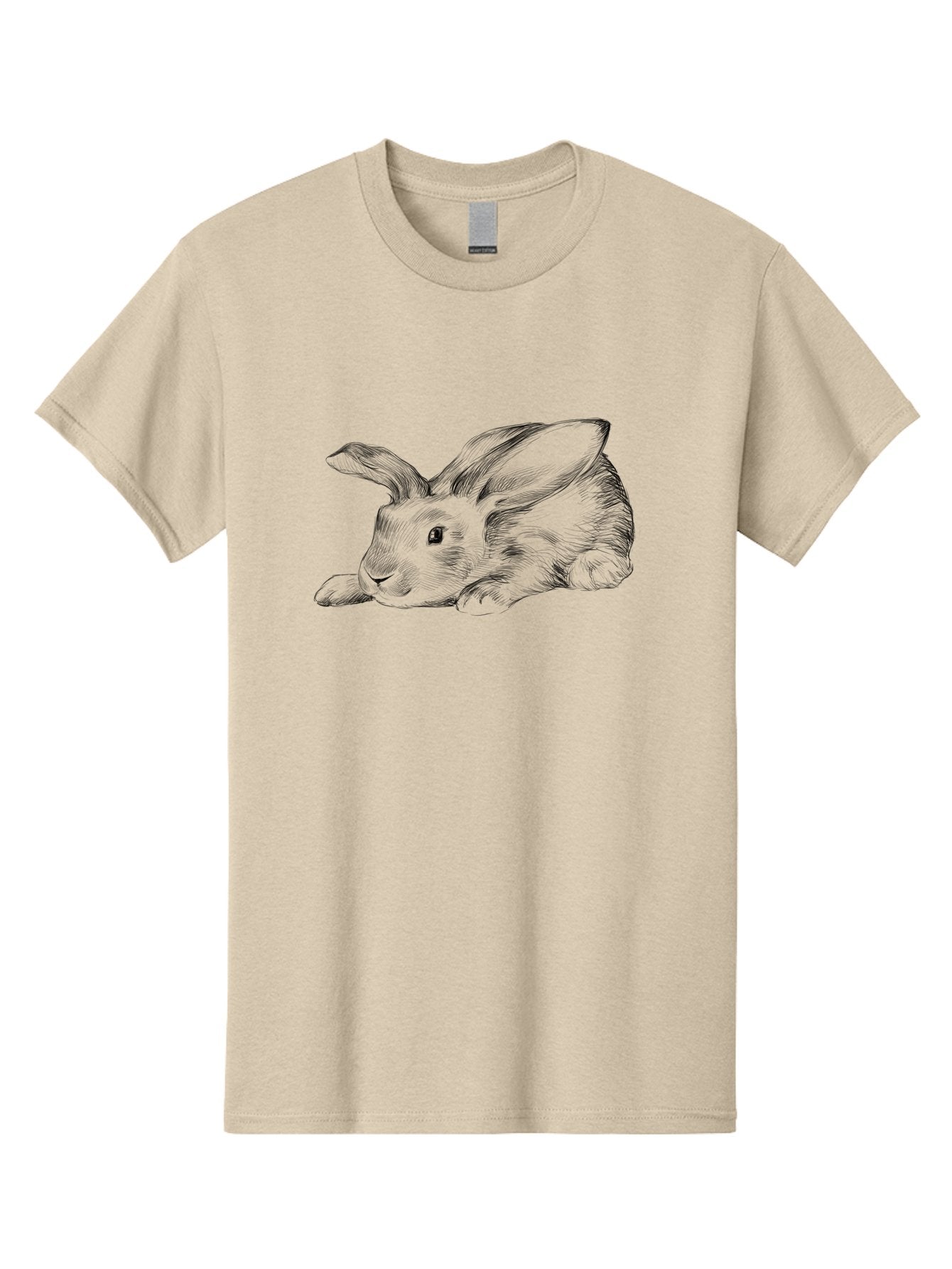 Rabbit Men'S Graphic Tee, 100% Cotton, Comfortable Casual Summer Wear, Machine Washable, Pen And Ink Drawing Of A Resting Rabbit, Cute Rabbit, Rabbit, Bunny, Whiskers, Furry, Rabbit Ears, Pet, Soft Fur, Adorable, Sketch Aac271 13
