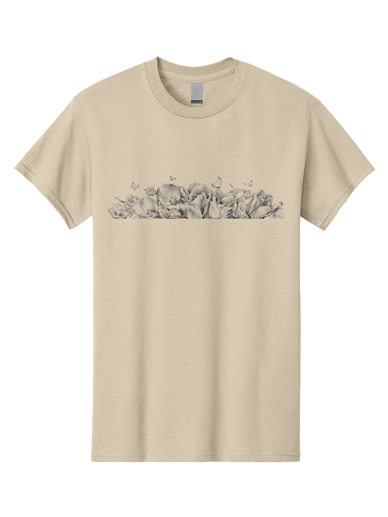 Roses-And-Butterflies Men'S Graphic Tee, 100% Cotton, Comfortable Casual Summer Wear, Machine Washable, Roses, Butterflies, Floral Arrangement, Elegant Flowers, Delicate Butterflies, Vintage Style, Romantic Ambiance, Floral Beauty, Aac273 23