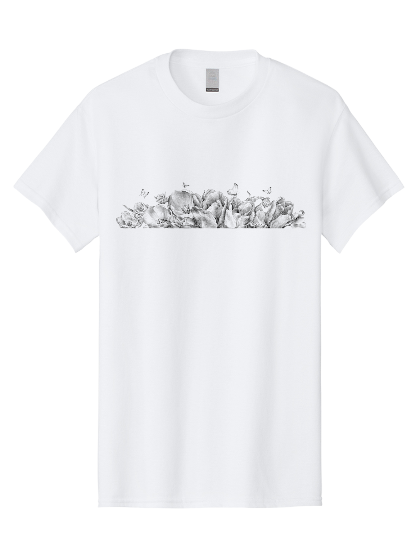 Roses-And-Butterflies Men'S Graphic Tee, 100% Cotton, Comfortable Casual Summer Wear, Machine Washable, Roses, Butterflies, Floral Arrangement, Elegant Flowers, Delicate Butterflies, Vintage Style, Romantic Ambiance, Floral Beauty, Aac273 17