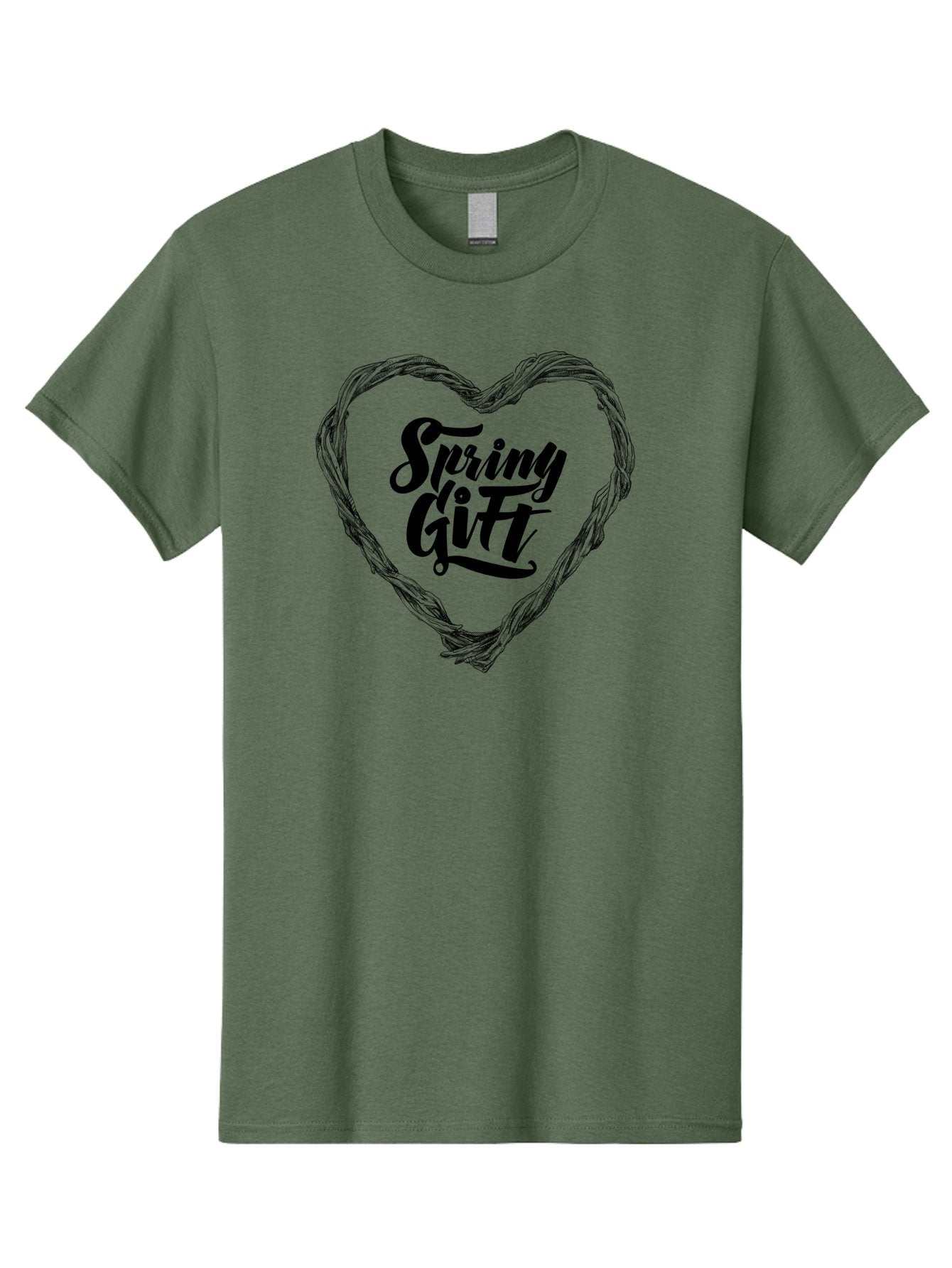 Spring-Gift-1 Men'S Graphic Tee, 100% Cotton, Comfortable Casual Summer Wear, Machine Washable, Handwritten Script, Spring Gift, Heart Shaped Frame, Natural Elements, Seasonal Symbolism, Gift Giving Ideas, Floral Inspiration, Aac274 5