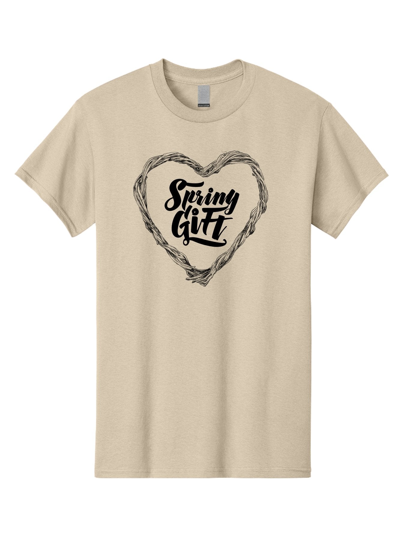 Spring-Gift-1 Men'S Graphic Tee, 100% Cotton, Comfortable Casual Summer Wear, Machine Washable, Handwritten Script, Spring Gift, Heart Shaped Frame, Natural Elements, Seasonal Symbolism, Gift Giving Ideas, Floral Inspiration, Aac274 15