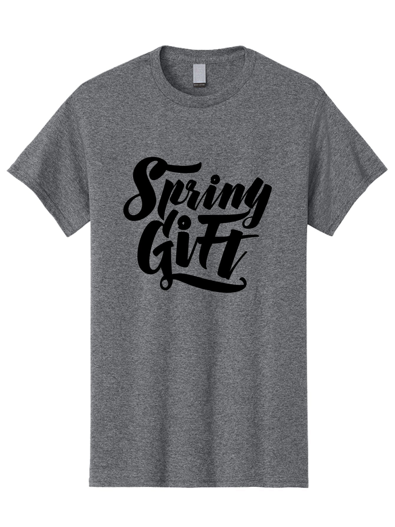 Spring-Gift Men'S Graphic Tee, 100% Cotton, Comfortable Casual Summer Wear, Machine Washable, Spring Gift, Spring Season, Gift Ideas, Spring Inspiration, Calligraphy Text, Stylized Font, Elegant Design, Seasonal Greetings, Spring Vibes Aac275 7