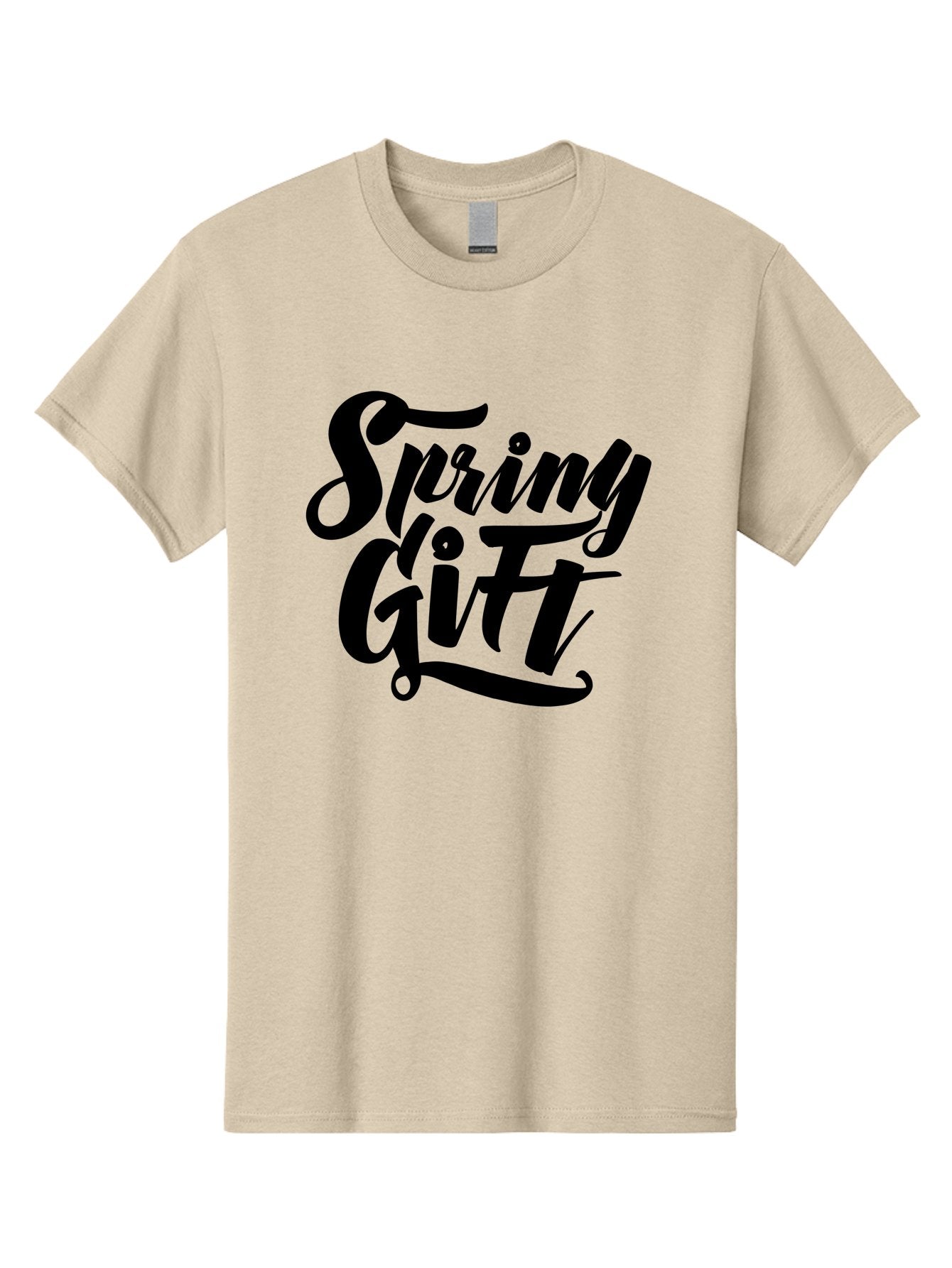 Spring-Gift Men'S Graphic Tee, 100% Cotton, Comfortable Casual Summer Wear, Machine Washable, Spring Gift, Spring Season, Gift Ideas, Spring Inspiration, Calligraphy Text, Stylized Font, Elegant Design, Seasonal Greetings, Spring Vibes Aac275 15
