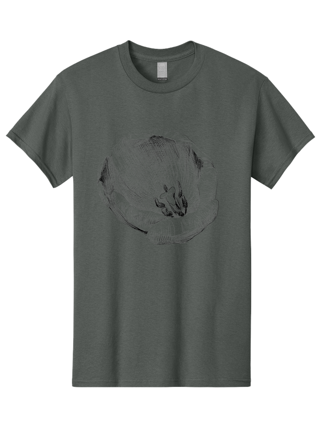 Tulip-1 Men'S Graphic Tee, 100% Cotton, Comfortable Casual Summer Wear, Machine Washable, Tulip Flower, Floral Illustration, Botanical Art, Hand-Drawn Design, Elegant Petals, Delicate Lines, Artistic Expression, Flower Drawing Aac276 21