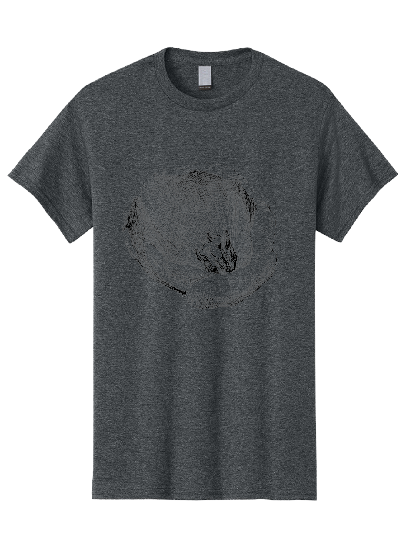 Tulip-1 Men'S Graphic Tee, 100% Cotton, Comfortable Casual Summer Wear, Machine Washable, Tulip Flower, Floral Illustration, Botanical Art, Hand-Drawn Design, Elegant Petals, Delicate Lines, Artistic Expression, Flower Drawing Aac276 15