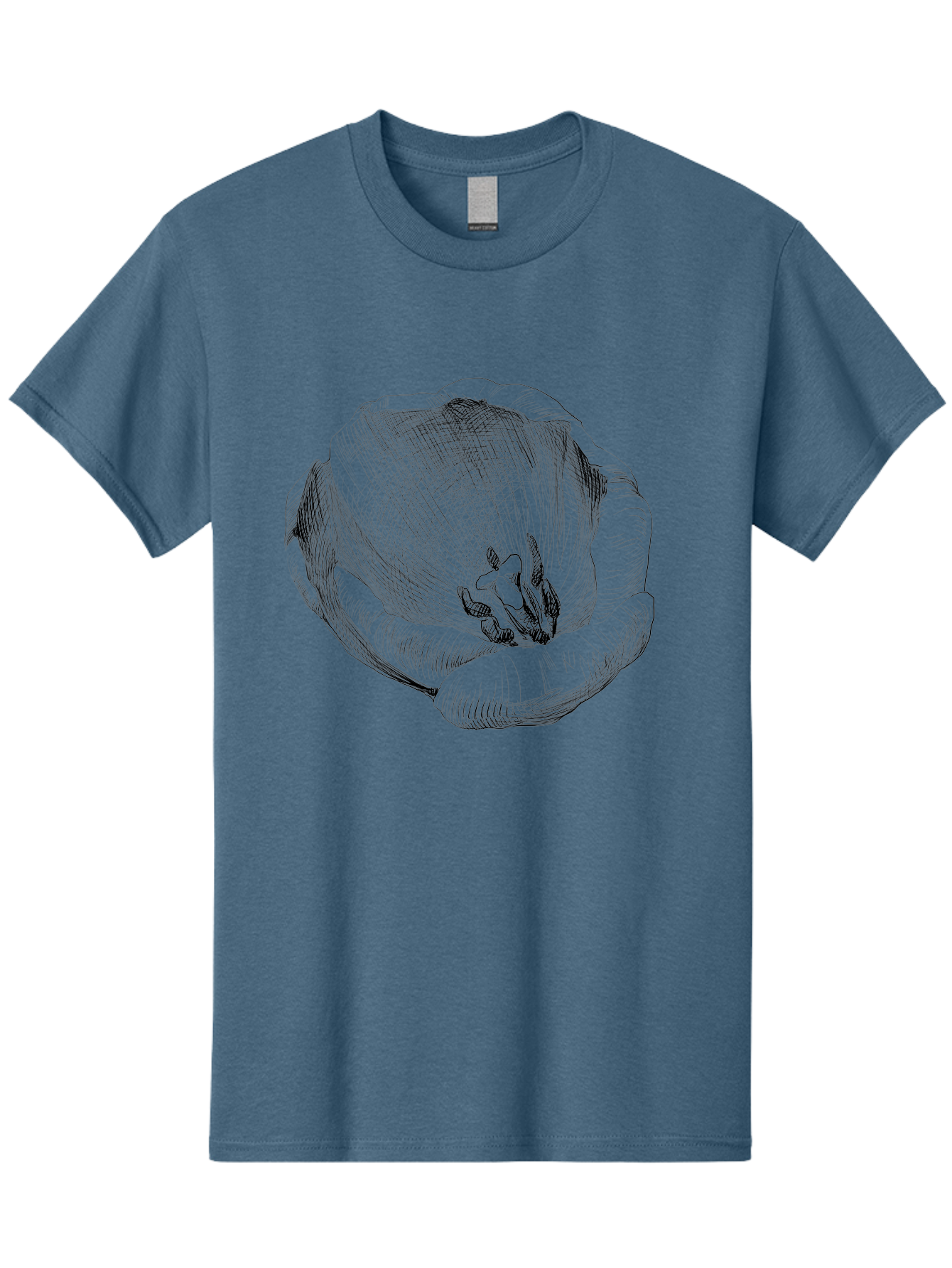 Tulip-1 Men'S Graphic Tee, 100% Cotton, Comfortable Casual Summer Wear, Machine Washable, Tulip Flower, Floral Illustration, Botanical Art, Hand-Drawn Design, Elegant Petals, Delicate Lines, Artistic Expression, Flower Drawing Aac276 25