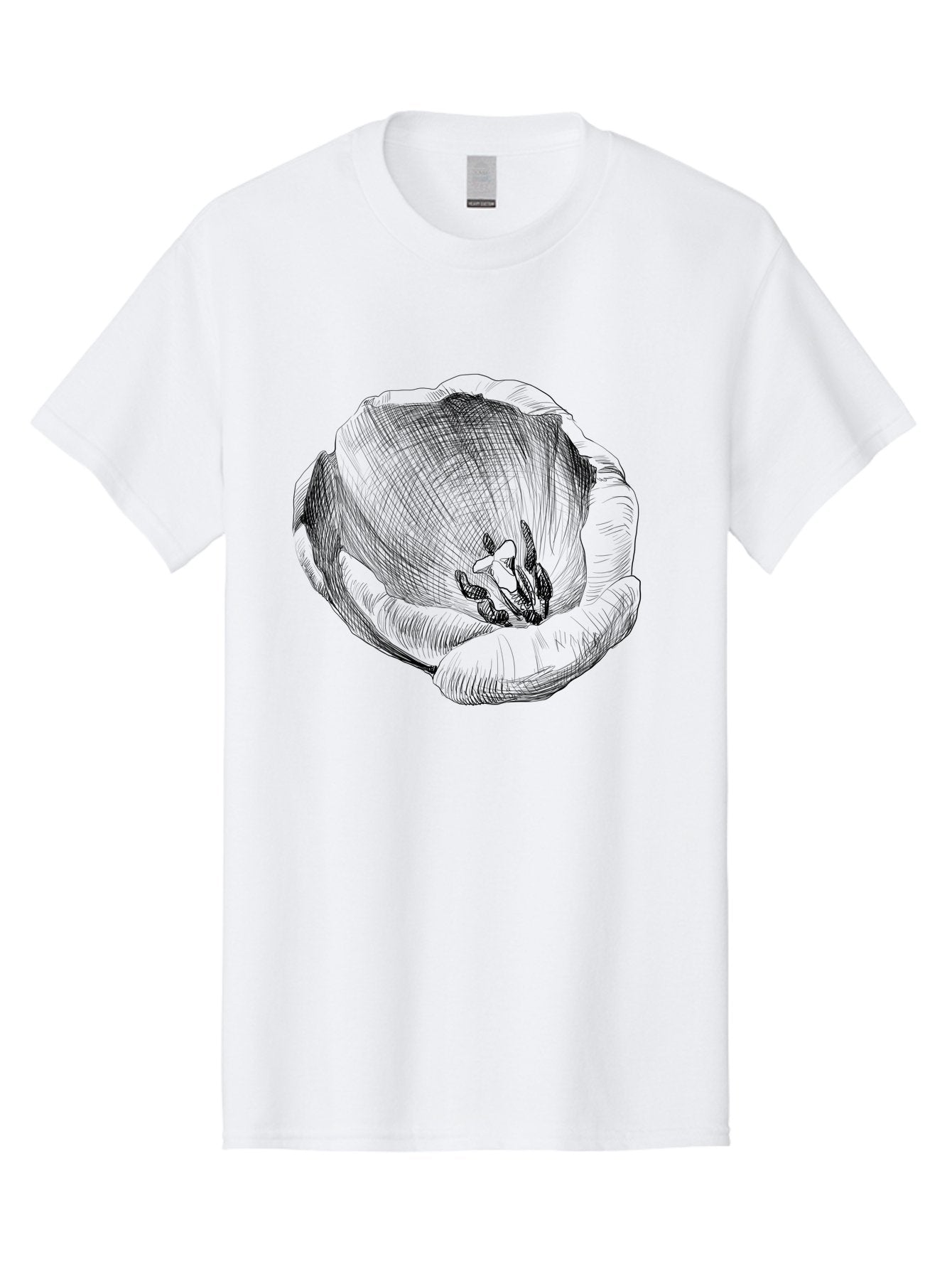 Tulip-1 Men'S Graphic Tee, 100% Cotton, Comfortable Casual Summer Wear, Machine Washable, Tulip Flower, Floral Illustration, Botanical Art, Hand-Drawn Design, Elegant Petals, Delicate Lines, Artistic Expression, Flower Drawing Aac276 14