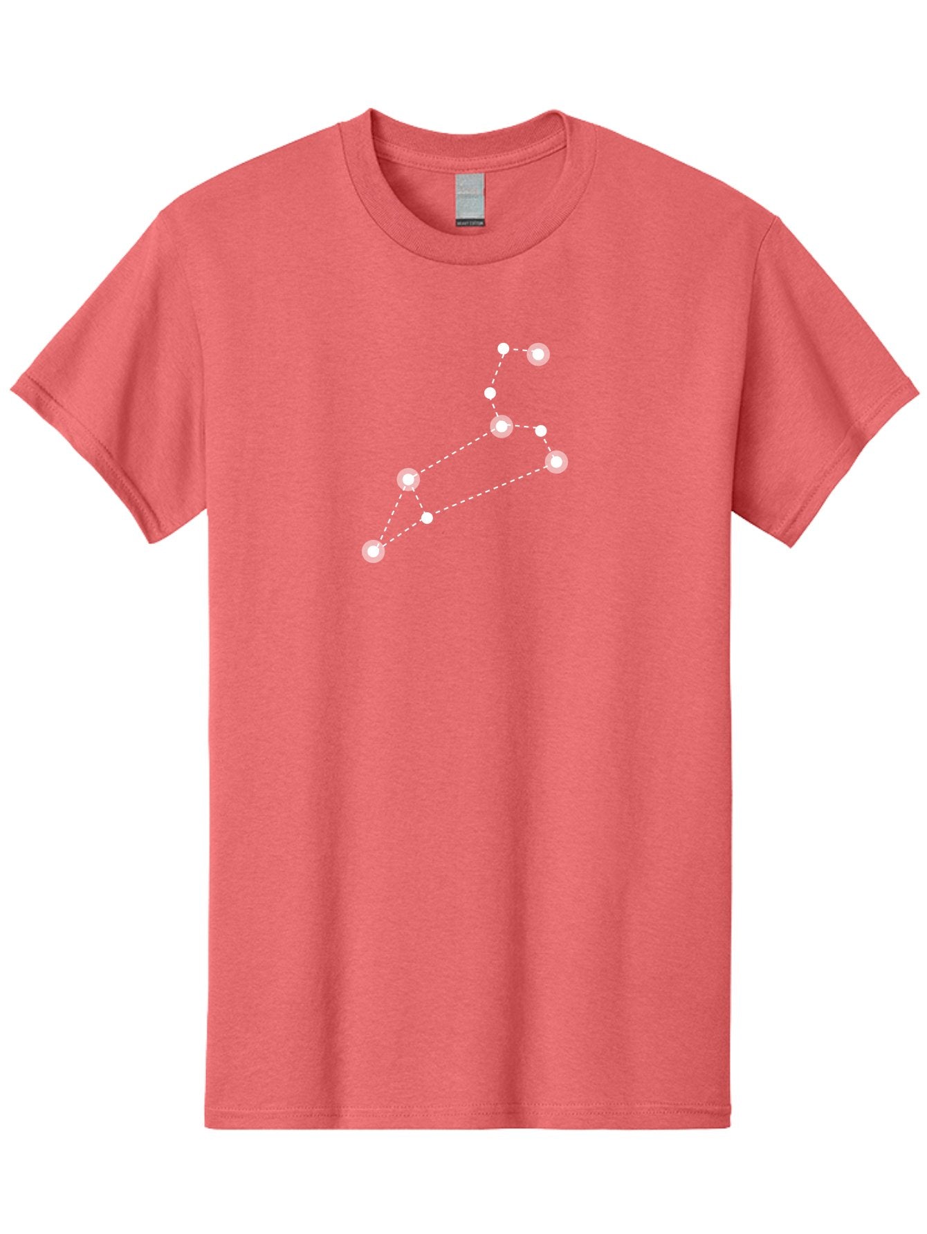 Big-Dipper Men'S Graphic Tee, 100% Cotton, Comfortable Casual Summer Wear, Machine Washable, Constellation Pattern, Big Dipper Stars, Astronomy Symbol, Glowing Constellation, Dotted Lines Connecting Stars, White Stars On Green, Aac278 11