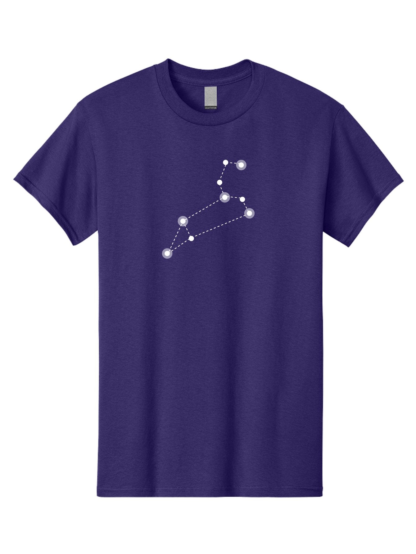 Big-Dipper Men'S Graphic Tee, 100% Cotton, Comfortable Casual Summer Wear, Machine Washable, Constellation Pattern, Big Dipper Stars, Astronomy Symbol, Glowing Constellation, Dotted Lines Connecting Stars, White Stars On Green, Aac278 6