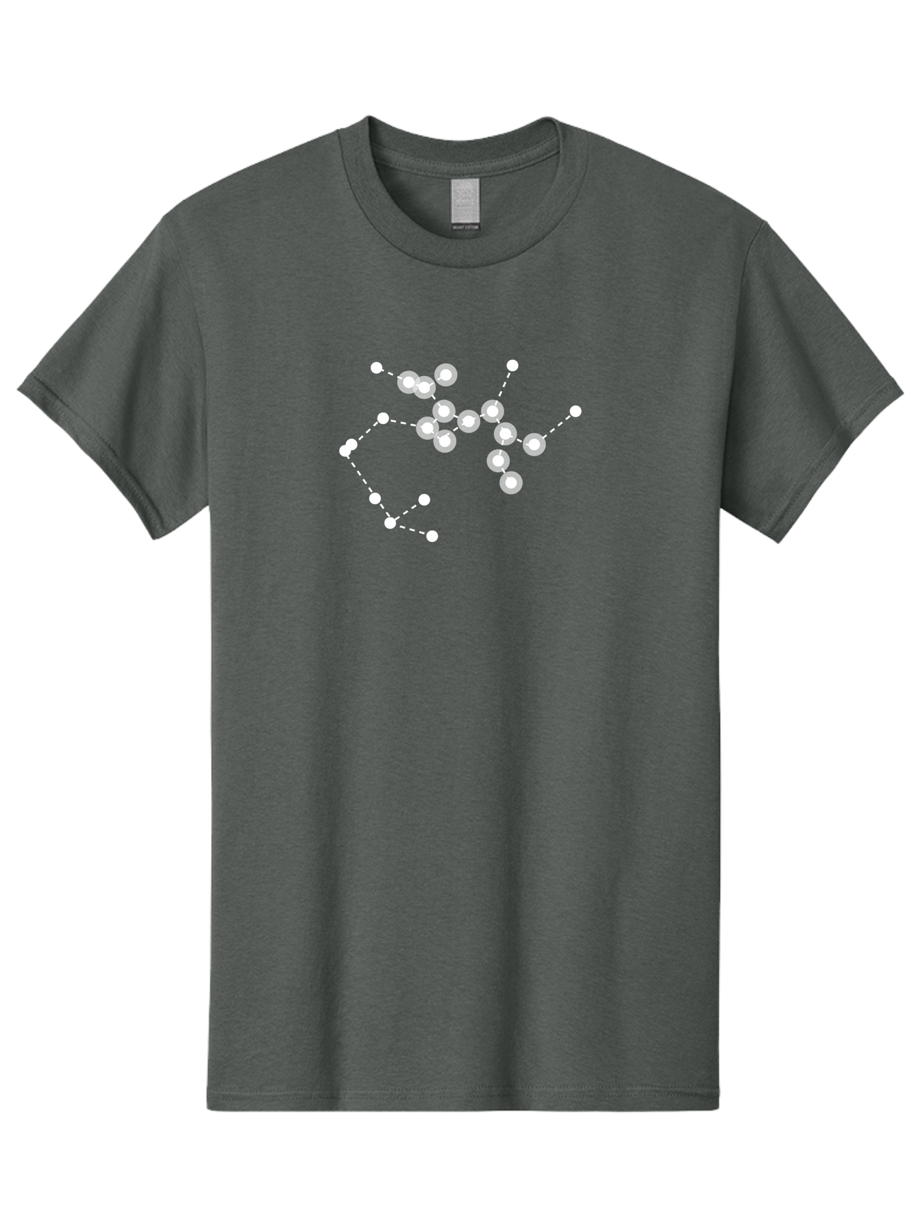 Cancer-Constellation Men'S Graphic Tee, 100% Cotton, Comfortable Casual Summer Wear, Machine Washable, Constellation Of Stars, Starry Night Sky, White Dots Connected By Dashed Lines, Astronomical Pattern, Simple Graphics, Minimalist Design, Aac279 21