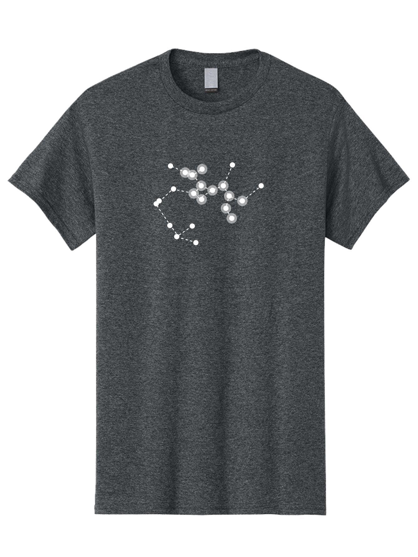 Cancer-Constellation Men'S Graphic Tee, 100% Cotton, Comfortable Casual Summer Wear, Machine Washable, Constellation Of Stars, Starry Night Sky, White Dots Connected By Dashed Lines, Astronomical Pattern, Simple Graphics, Minimalist Design, Aac279 15