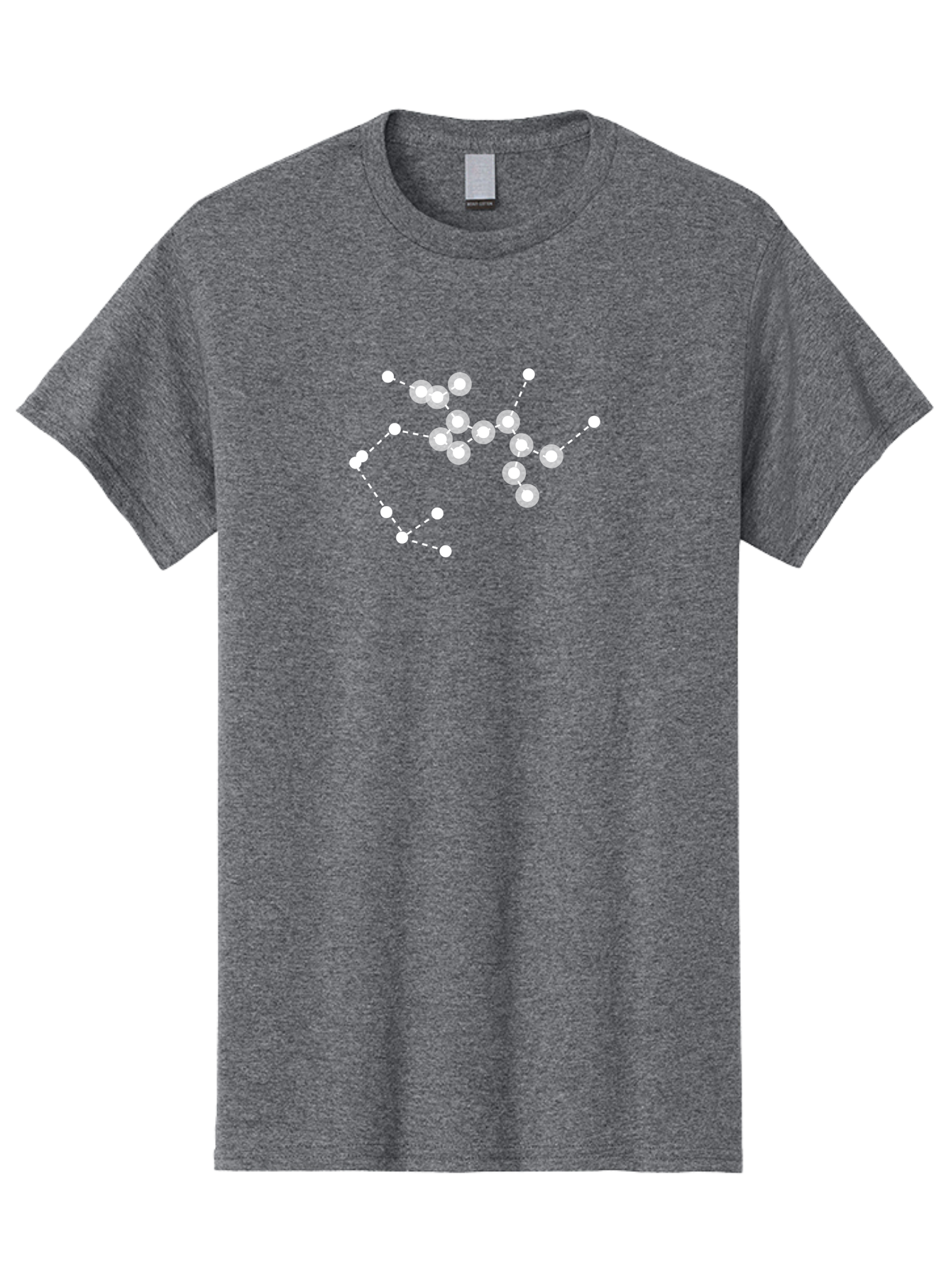 Cancer-Constellation Men'S Graphic Tee, 100% Cotton, Comfortable Casual Summer Wear, Machine Washable, Constellation Of Stars, Starry Night Sky, White Dots Connected By Dashed Lines, Astronomical Pattern, Simple Graphics, Minimalist Design, Aac279 19