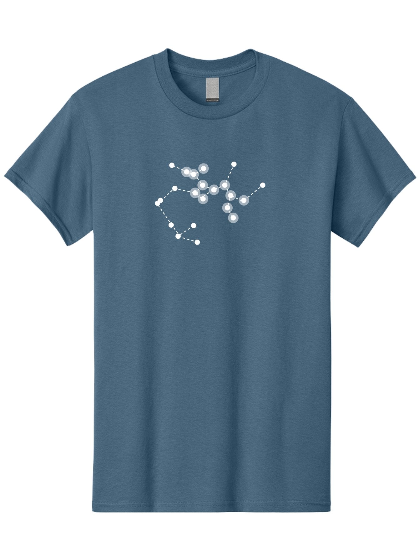 Cancer-Constellation Men'S Graphic Tee, 100% Cotton, Comfortable Casual Summer Wear, Machine Washable, Constellation Of Stars, Starry Night Sky, White Dots Connected By Dashed Lines, Astronomical Pattern, Simple Graphics, Minimalist Design, Aac279 9