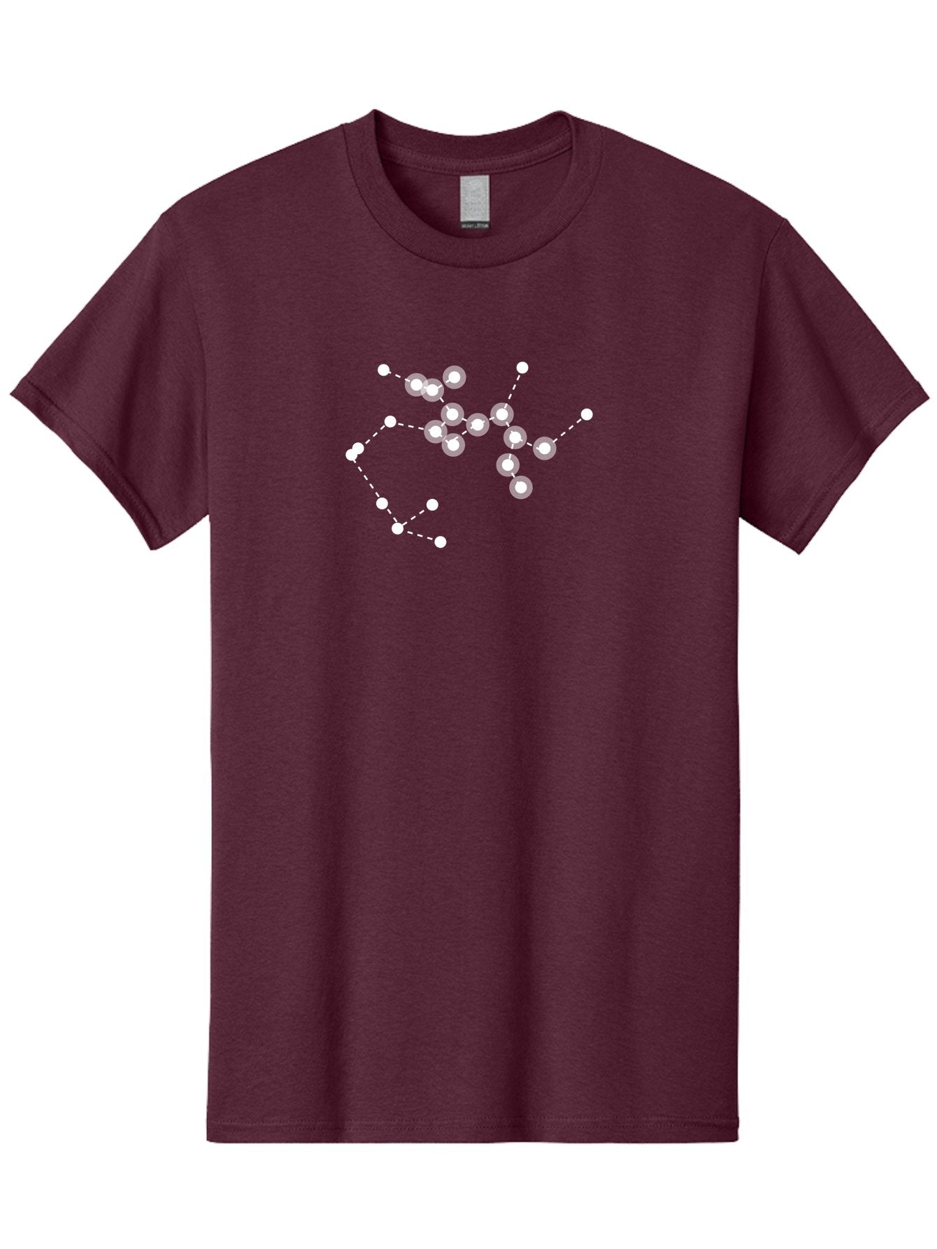 Cancer-Constellation Men'S Graphic Tee, 100% Cotton, Comfortable Casual Summer Wear, Machine Washable, Constellation Of Stars, Starry Night Sky, White Dots Connected By Dashed Lines, Astronomical Pattern, Simple Graphics, Minimalist Design, Aac279 13