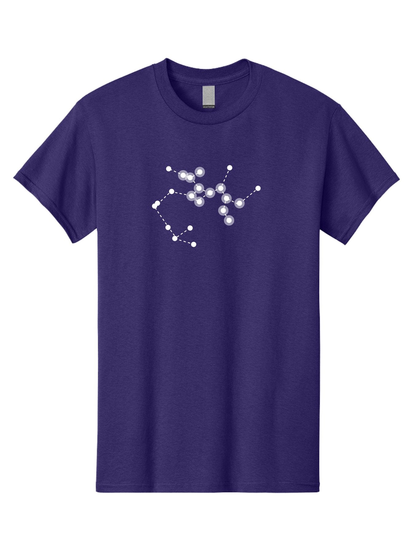 Cancer-Constellation Men'S Graphic Tee, 100% Cotton, Comfortable Casual Summer Wear, Machine Washable, Constellation Of Stars, Starry Night Sky, White Dots Connected By Dashed Lines, Astronomical Pattern, Simple Graphics, Minimalist Design, Aac279 8