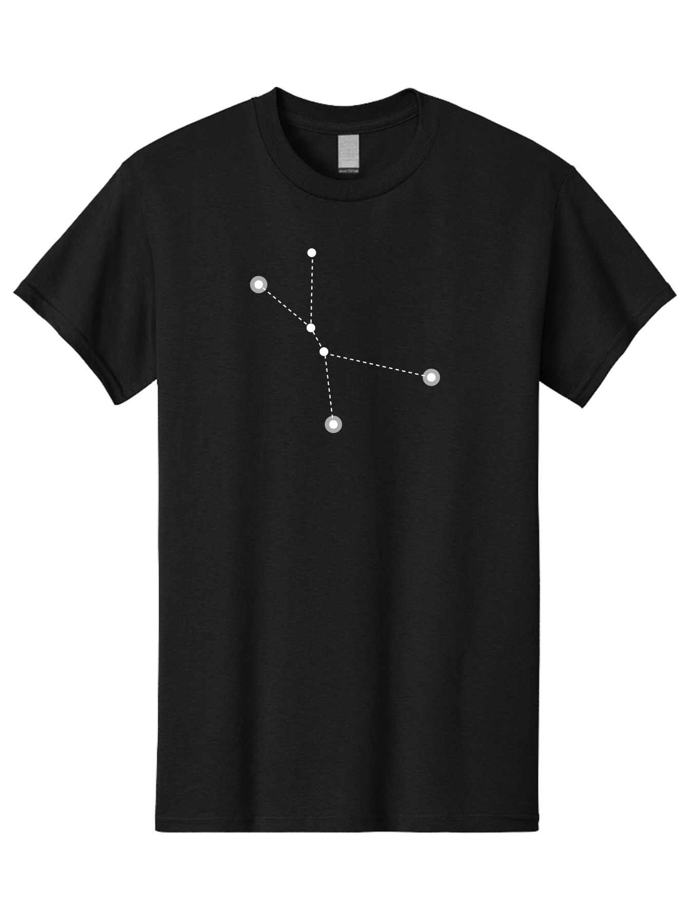 Constellation-2 Men'S Graphic Tee, 100% Cotton, Comfortable Casual Summer Wear, Machine Washable, Constellation Pattern, Five-Pointed Star, Dotted Lines, White Dots, Glowing Effect, Minimalist Design, Simple Graphics, Abstract Representation, Aac281 3