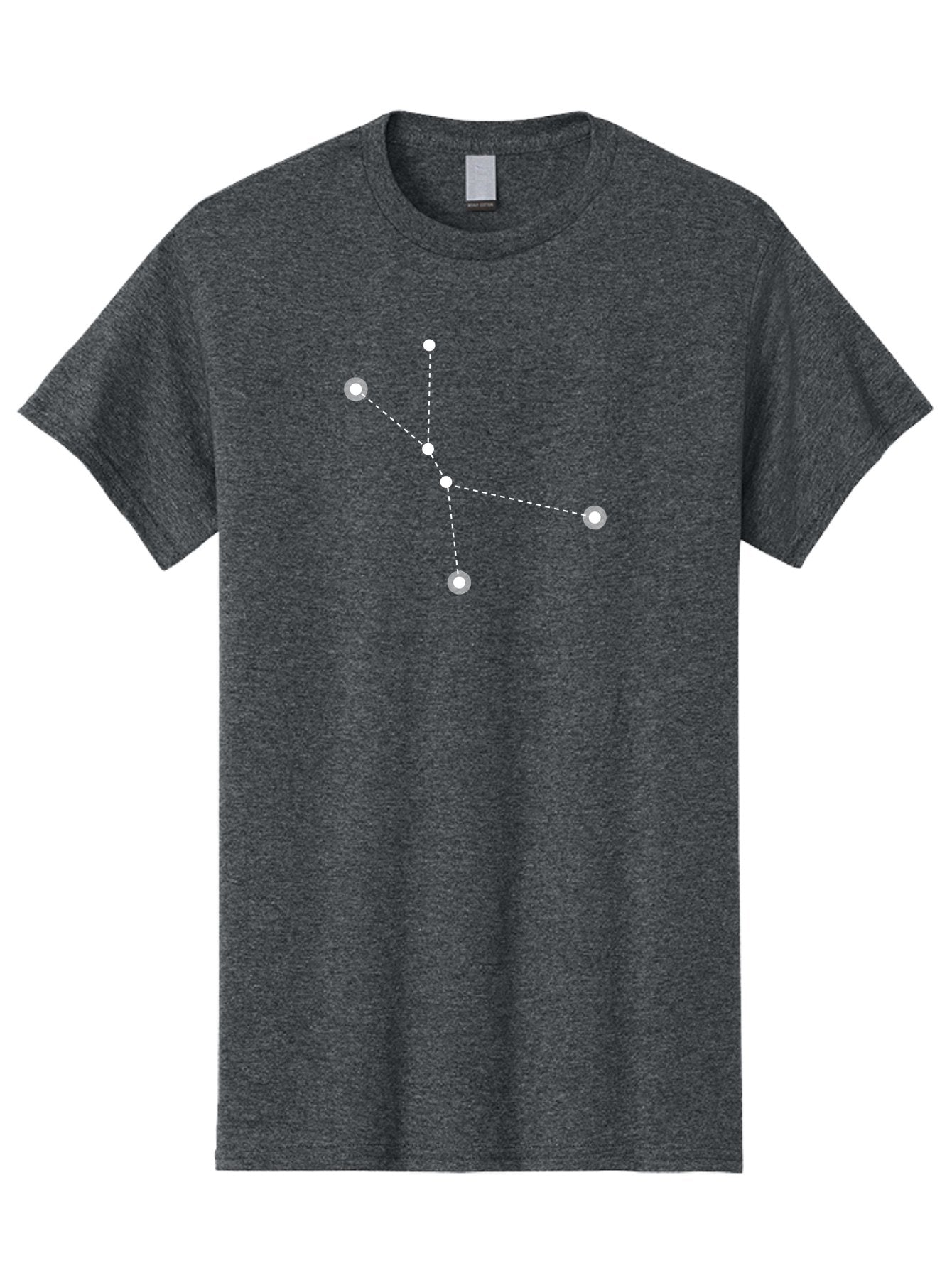 Constellation-2 Men'S Graphic Tee, 100% Cotton, Comfortable Casual Summer Wear, Machine Washable, Constellation Pattern, Five-Pointed Star, Dotted Lines, White Dots, Glowing Effect, Minimalist Design, Simple Graphics, Abstract Representation, Aac281 13