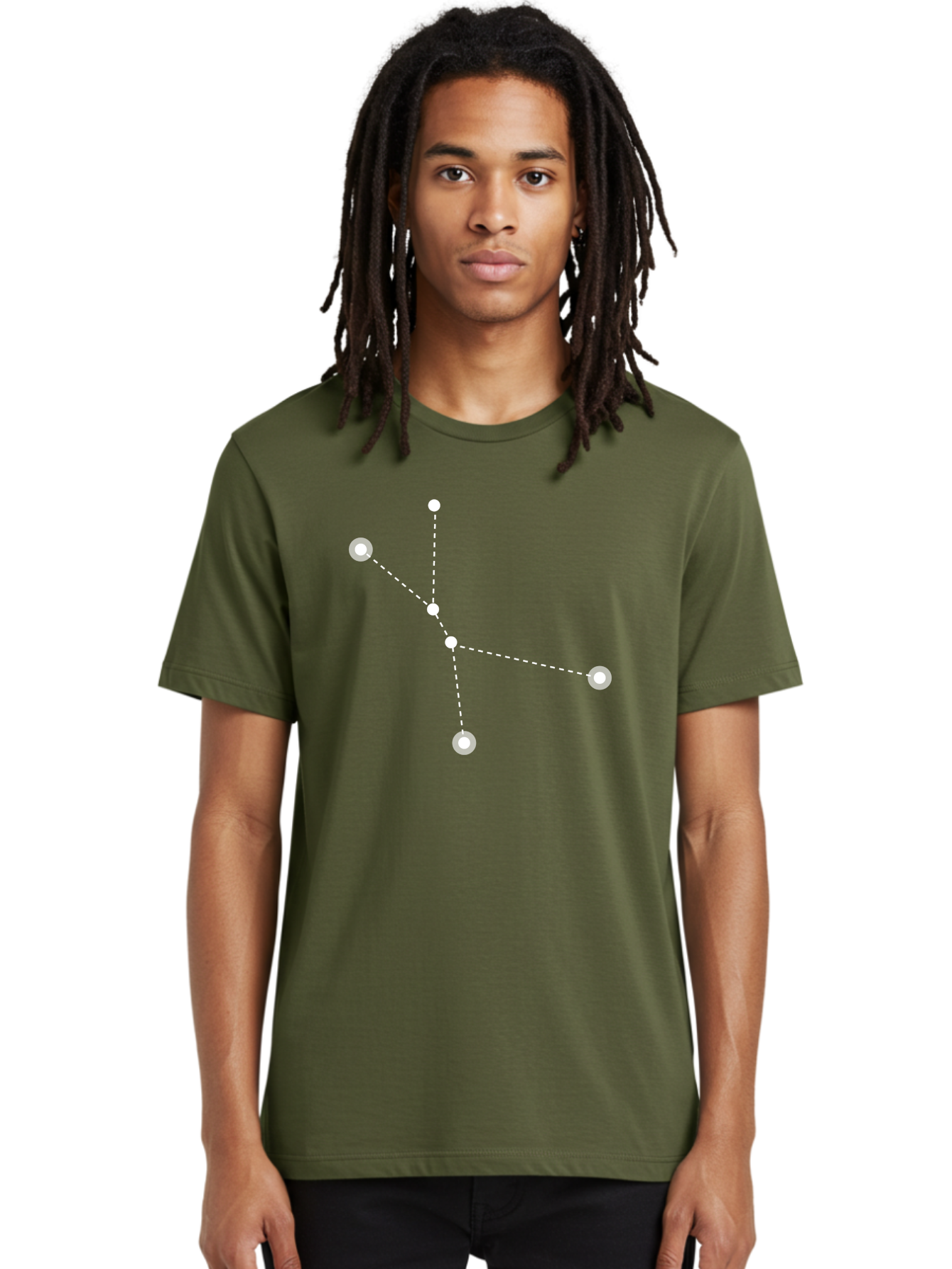 Constellation-2 Men'S Graphic Tee, 100% Cotton, Comfortable Casual Summer Wear, Machine Washable, Constellation Pattern, Five-Pointed Star, Dotted Lines, White Dots, Glowing Effect, Minimalist Design, Simple Graphics, Abstract Representation, Aac281 6